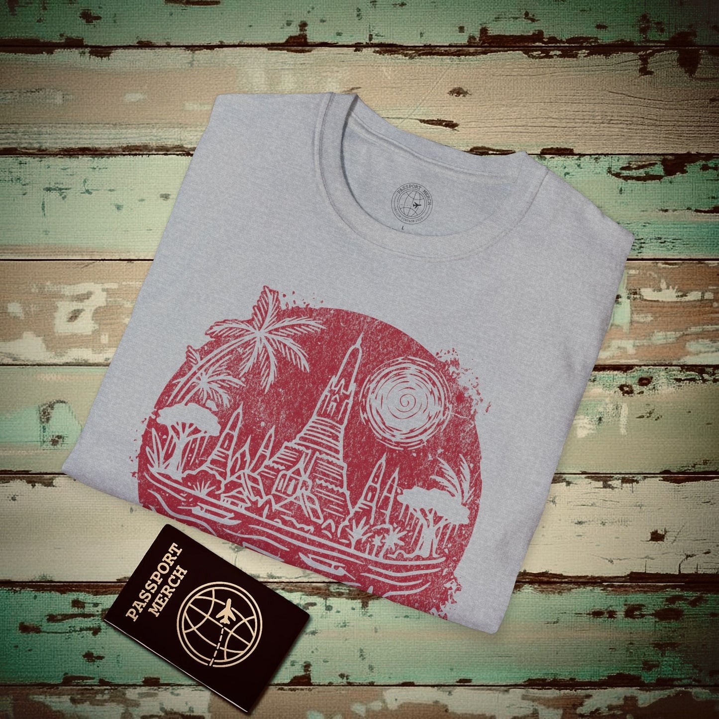 Vintage Wat Arun, Bangkok, Thailand T-Shirt Sport Grey / S