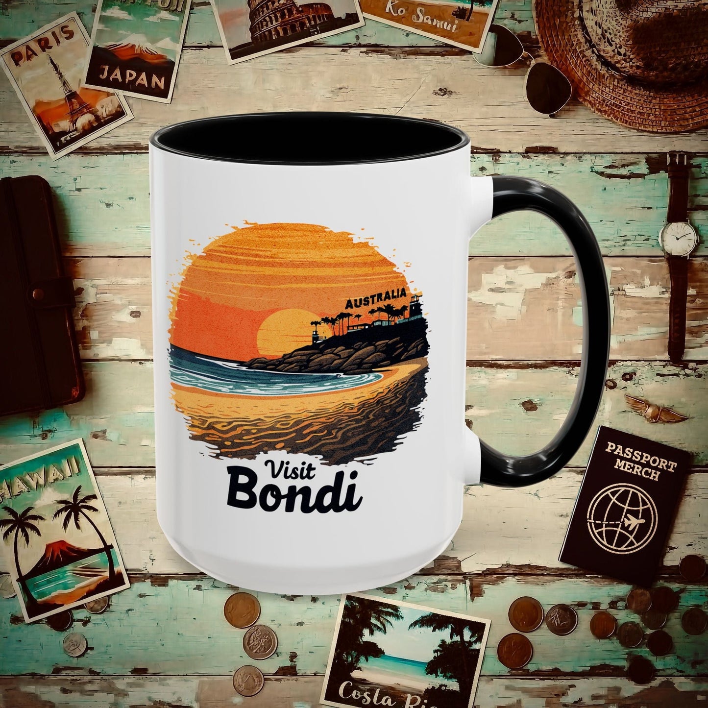 Visit Bondi Beach, Australia 15oz Mug Black / 15oz