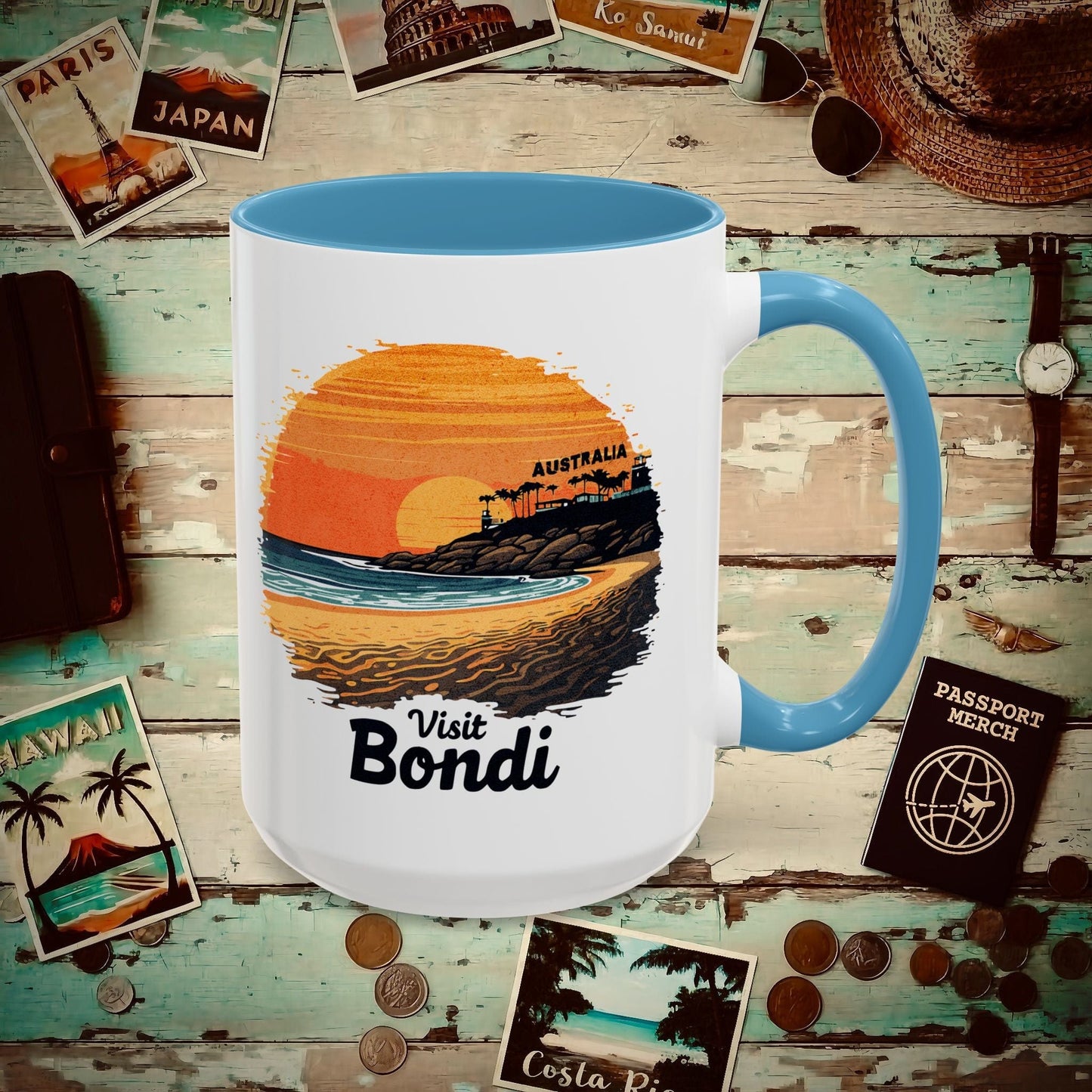 Visit Bondi Beach, Australia 15oz Mug Light Blue / 15oz