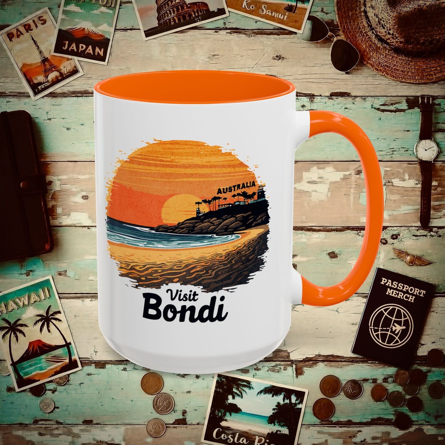 Visit Bondi Beach, Australia 15oz Mug Orange / 15oz