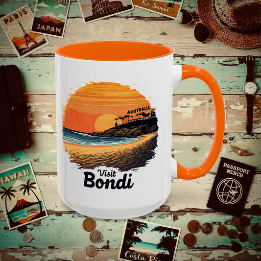 Visit Bondi Beach, Australia 15oz Mug Orange / 15oz