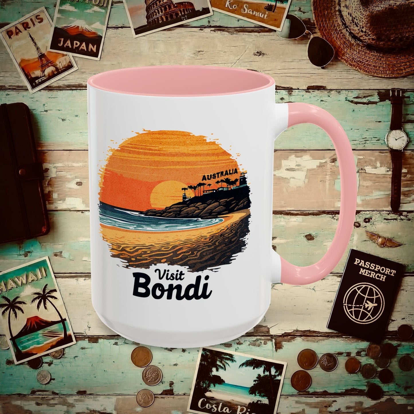 Visit Bondi Beach, Australia 15oz Mug Pink / 15oz