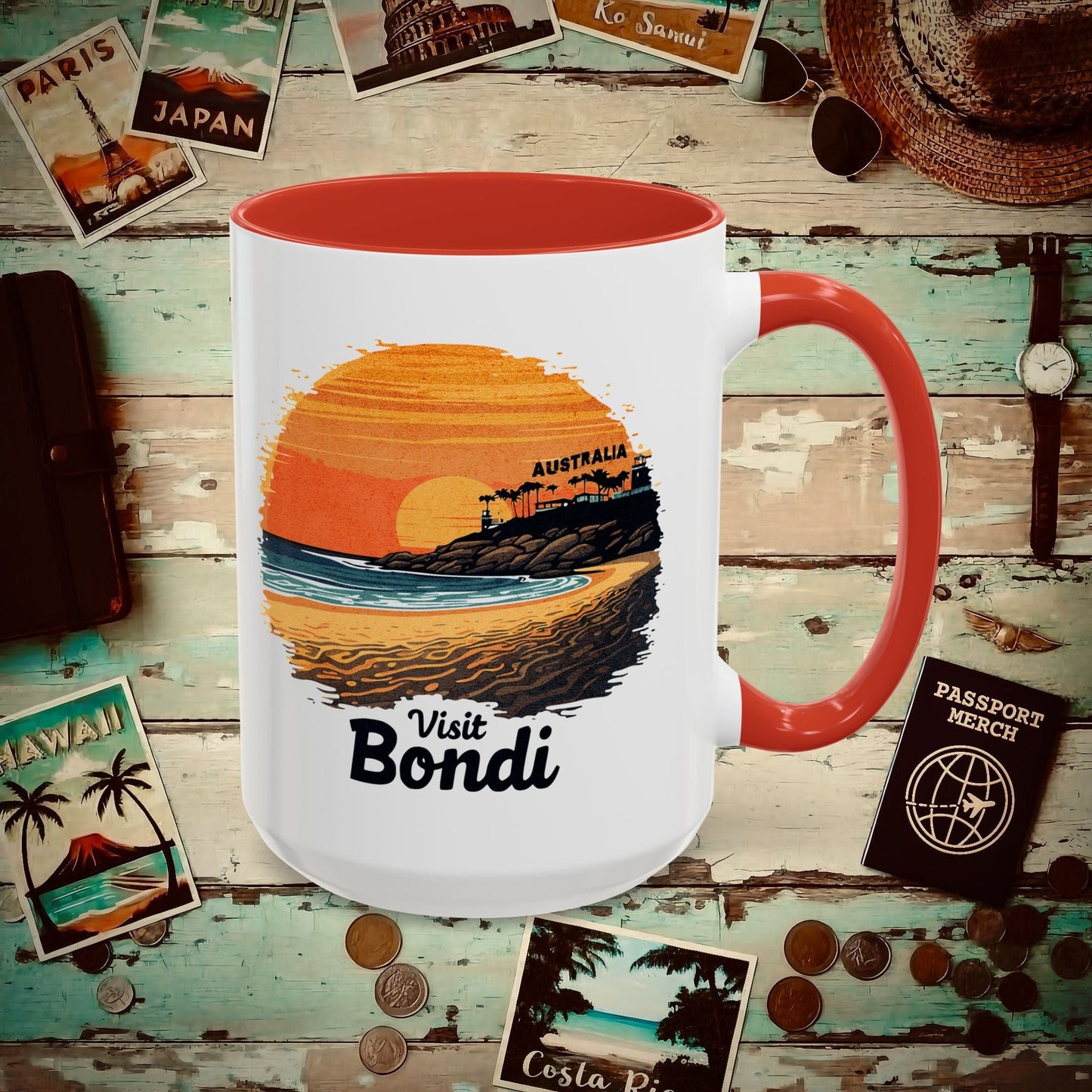 Visit Bondi Beach, Australia 15oz Mug Red / 15oz