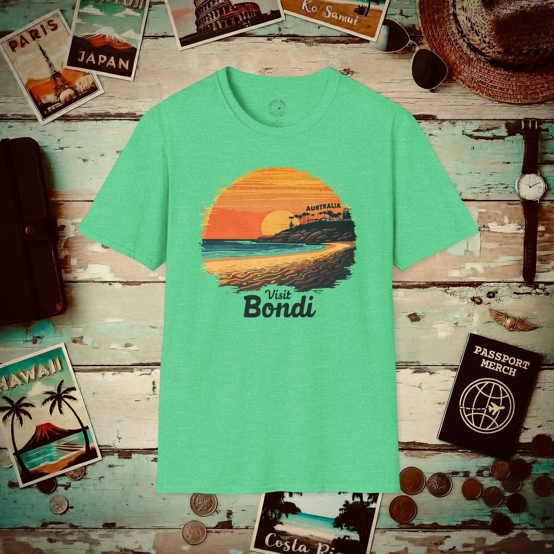 Visit Bondi Beach, Australia T-Shirt Heather Irish Green / S