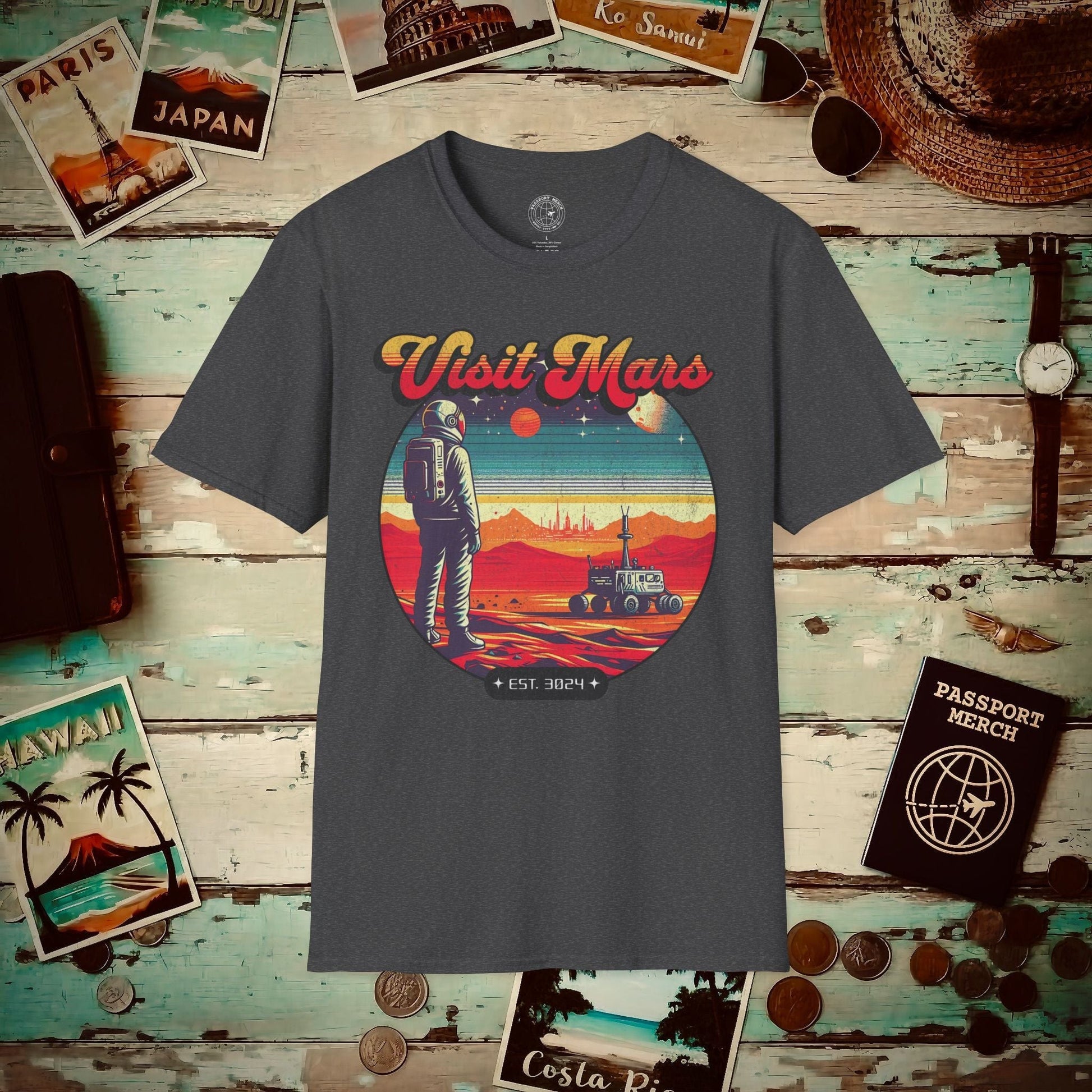 Visit Mars, Est. 3024 T-Shirt Dark Heather / S