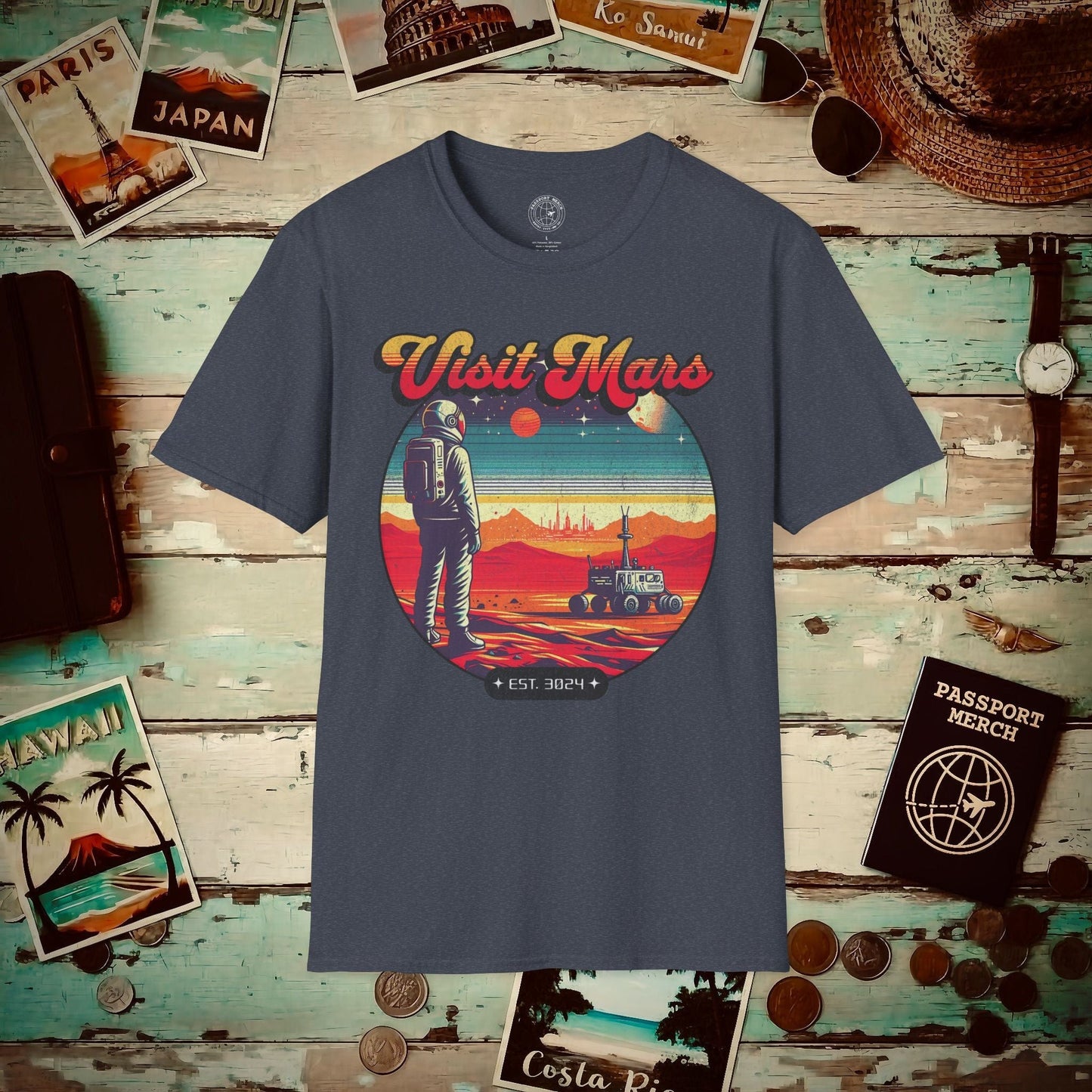 Visit Mars, Est. 3024 T-Shirt Heather Navy / S