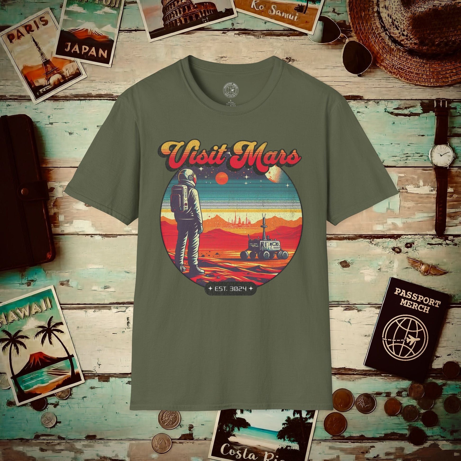 Visit Mars, Est. 3024 T-Shirt Military Green / S