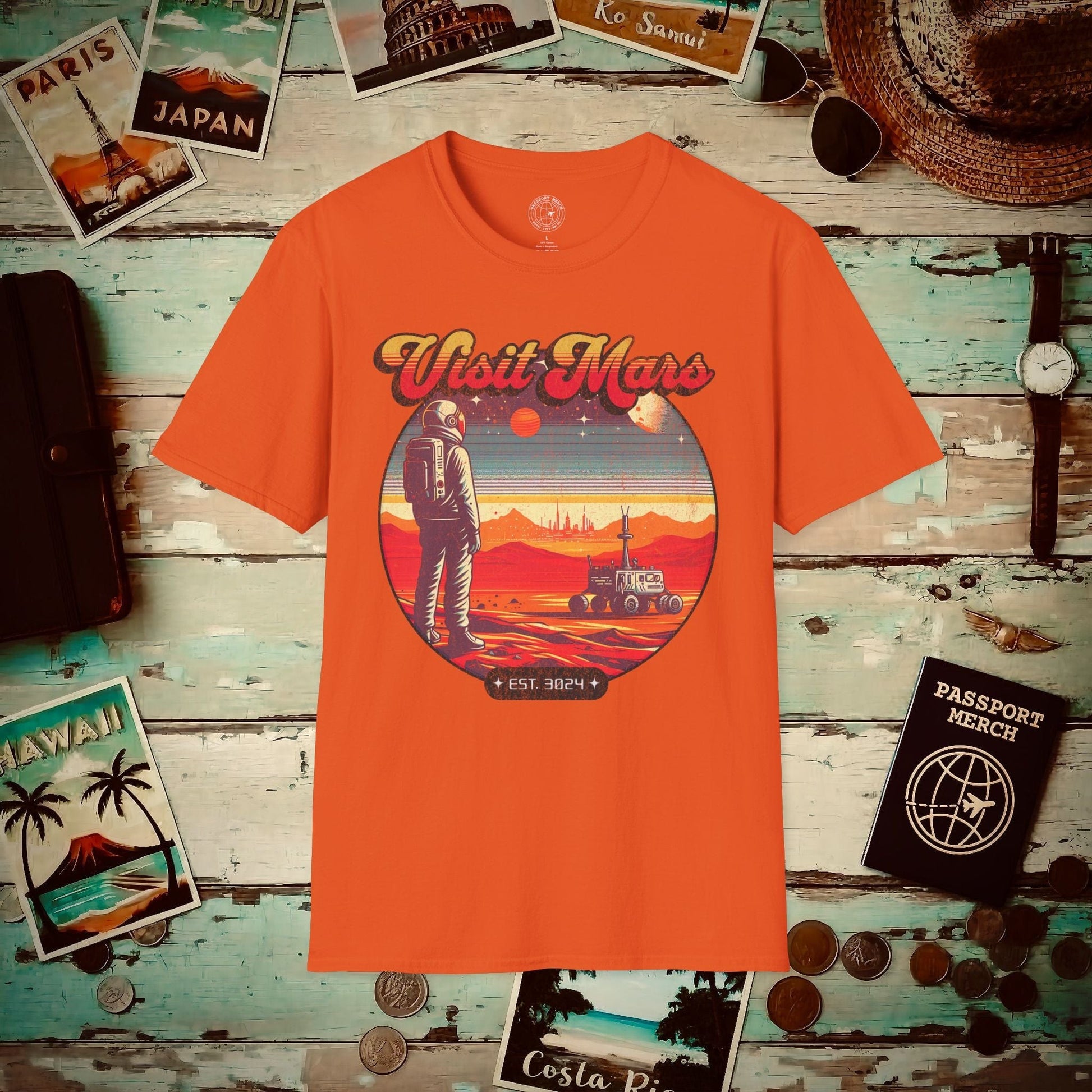 Visit Mars, Est. 3024 T-Shirt Orange / S