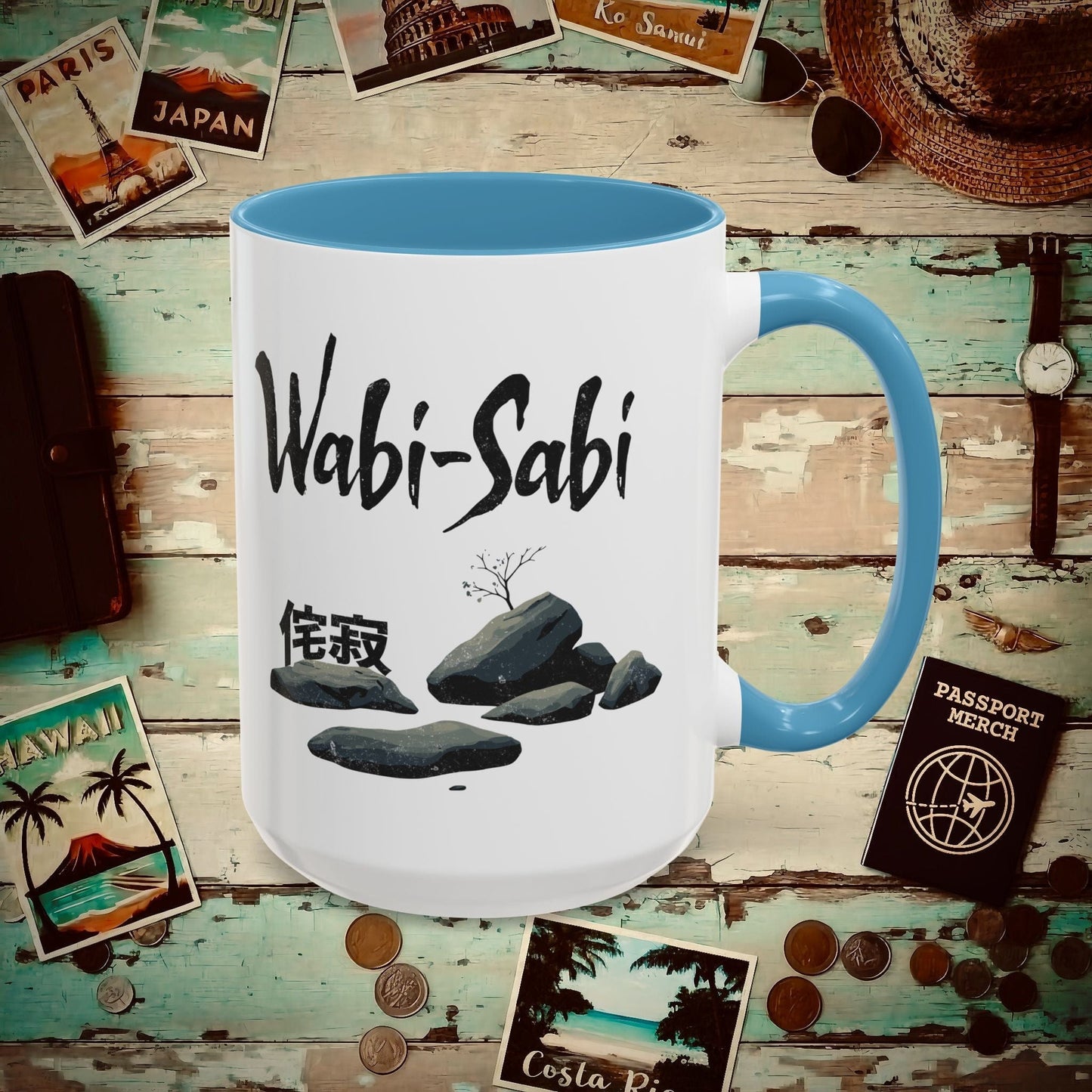 Wabi-Sabi, Japan 15oz Mug Light Blue / 15oz