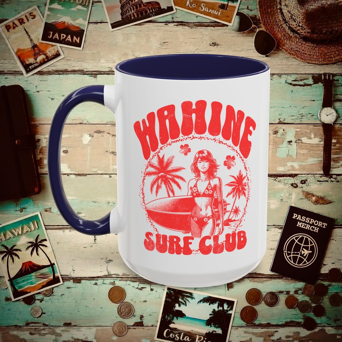 Wahine Surf Club, Hawaii 15oz Mug Navy / 15oz