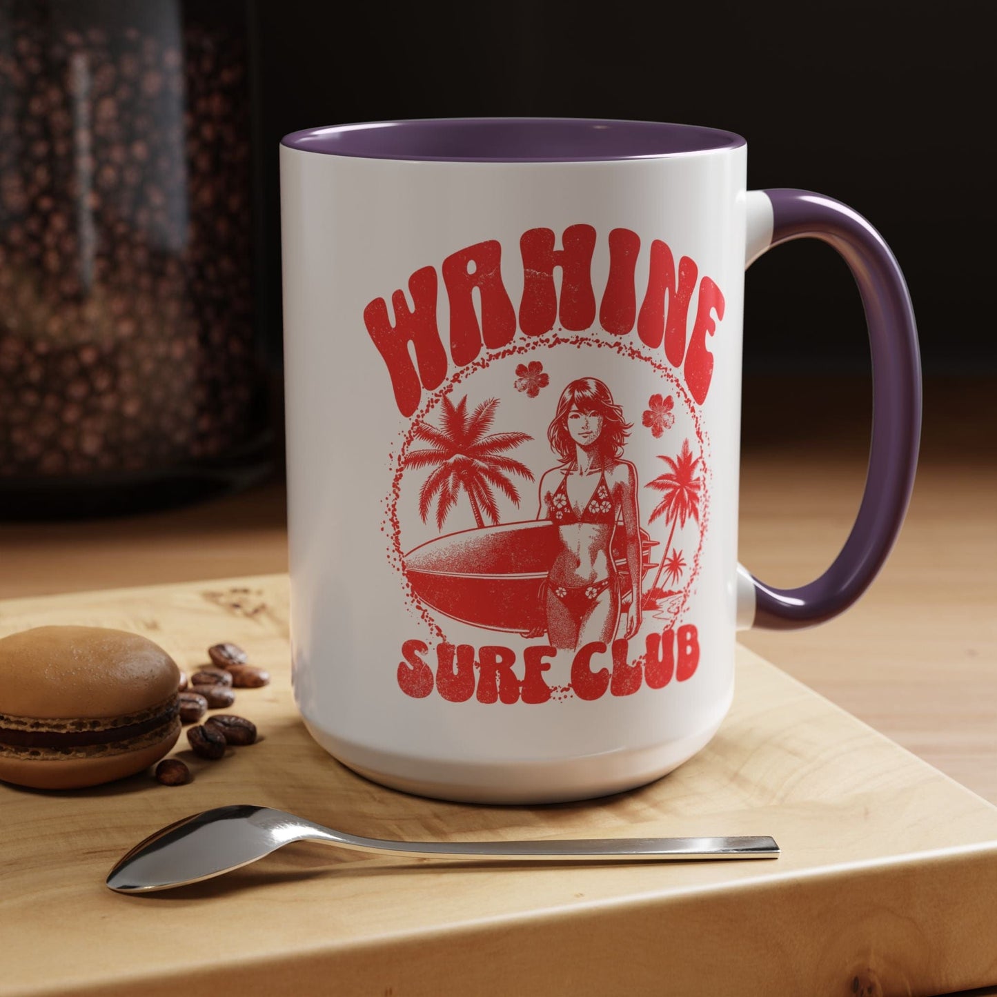 Wahine Surf Club, Hawaii 15oz Mug Purple / 15oz