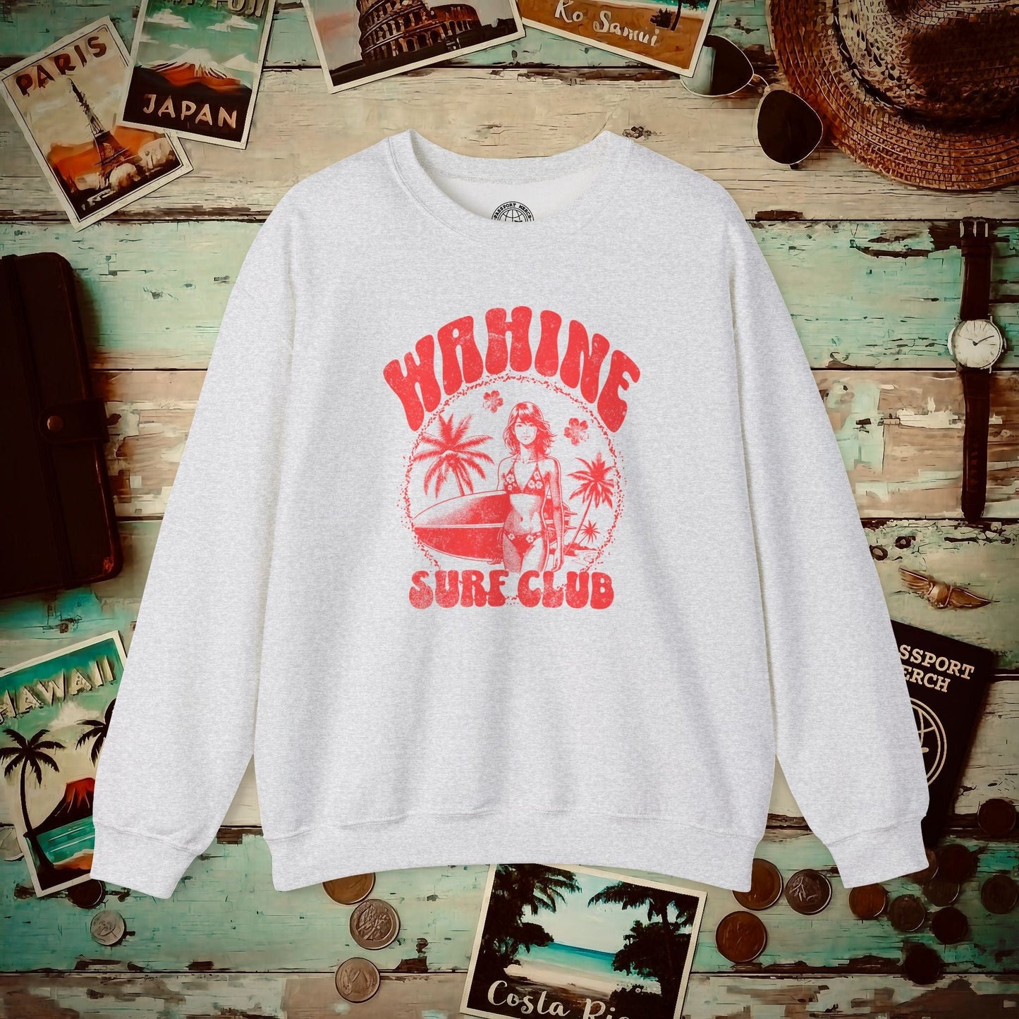 Wahine Surf Club, Hawaii Crewneck Ash / S