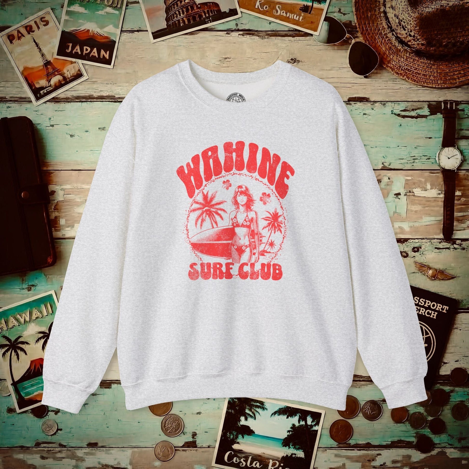 Wahine Surf Club, Hawaii Crewneck Ash / S