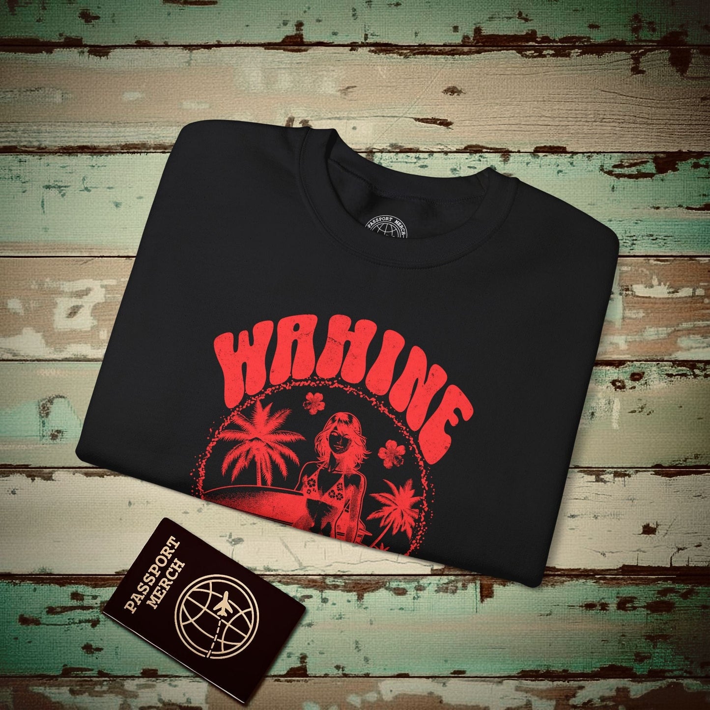 Wahine Surf Club, Hawaii Crewneck Black / S