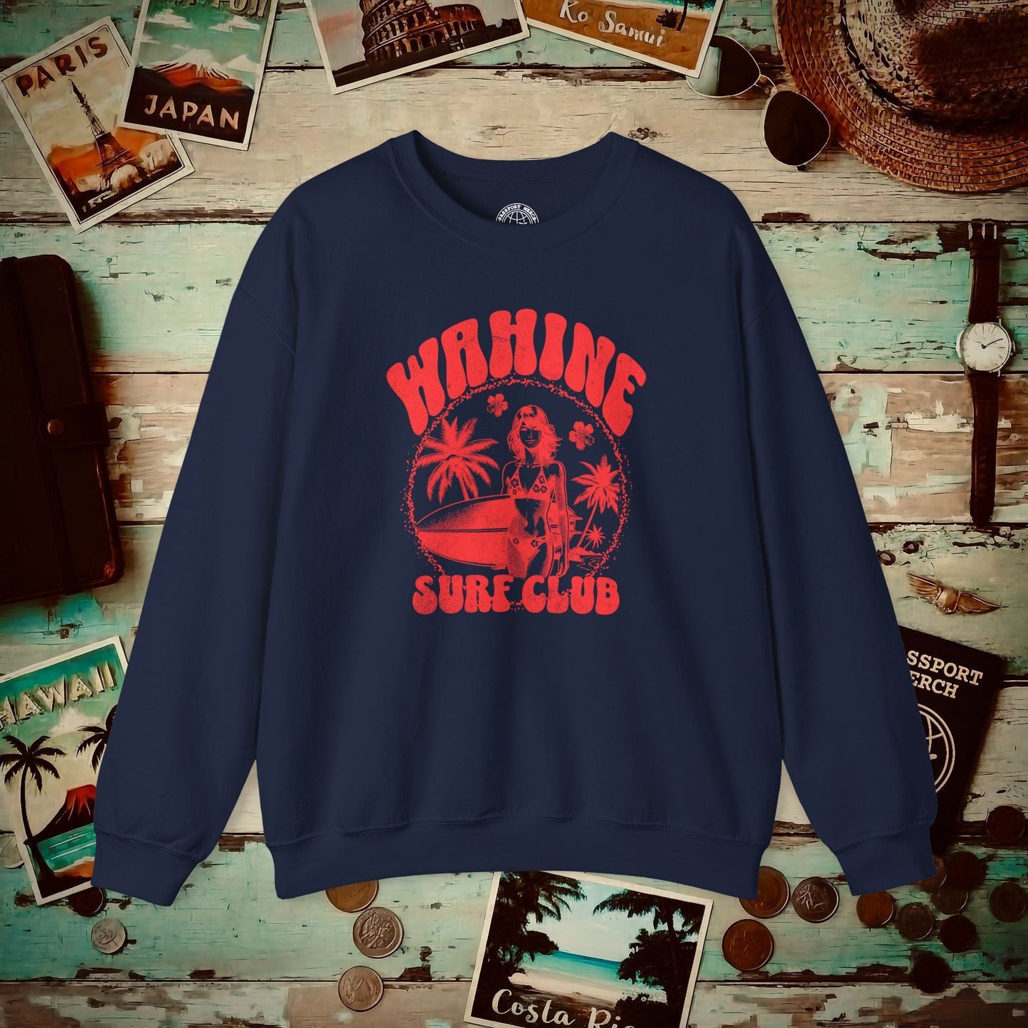 Wahine Surf Club, Hawaii Crewneck Navy / S