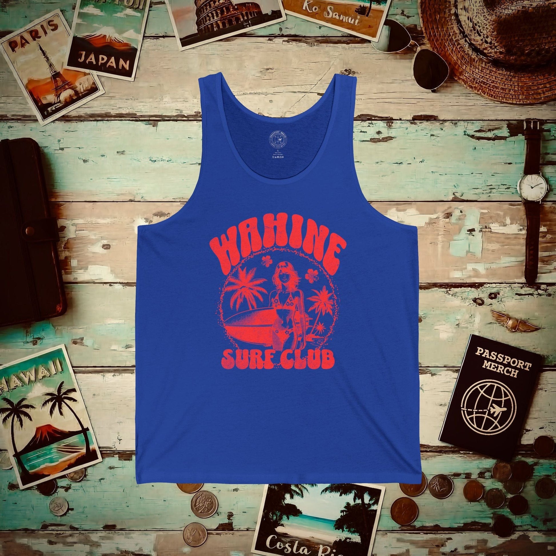 Wahine Surf Club, Hawaii Tank Top True Royal / XS