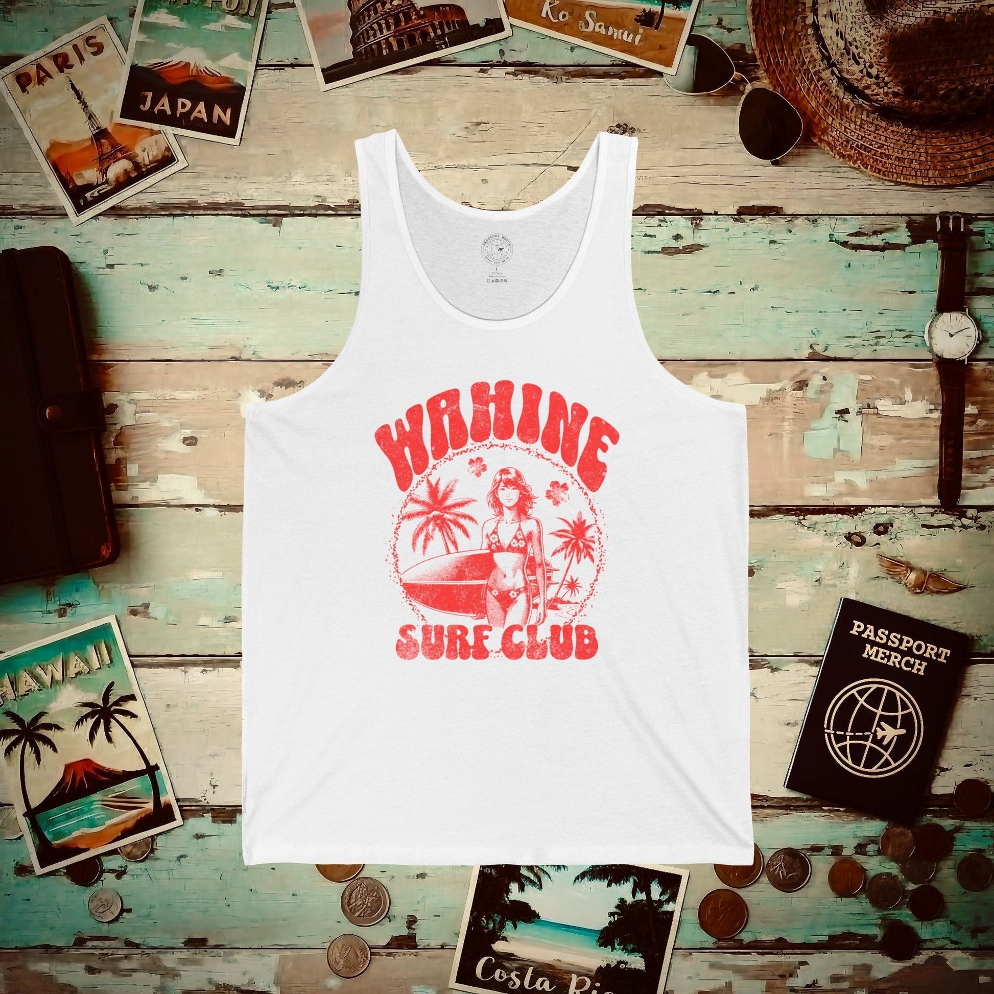 Wahine Surf Club, Hawaii Tank Top White / XS