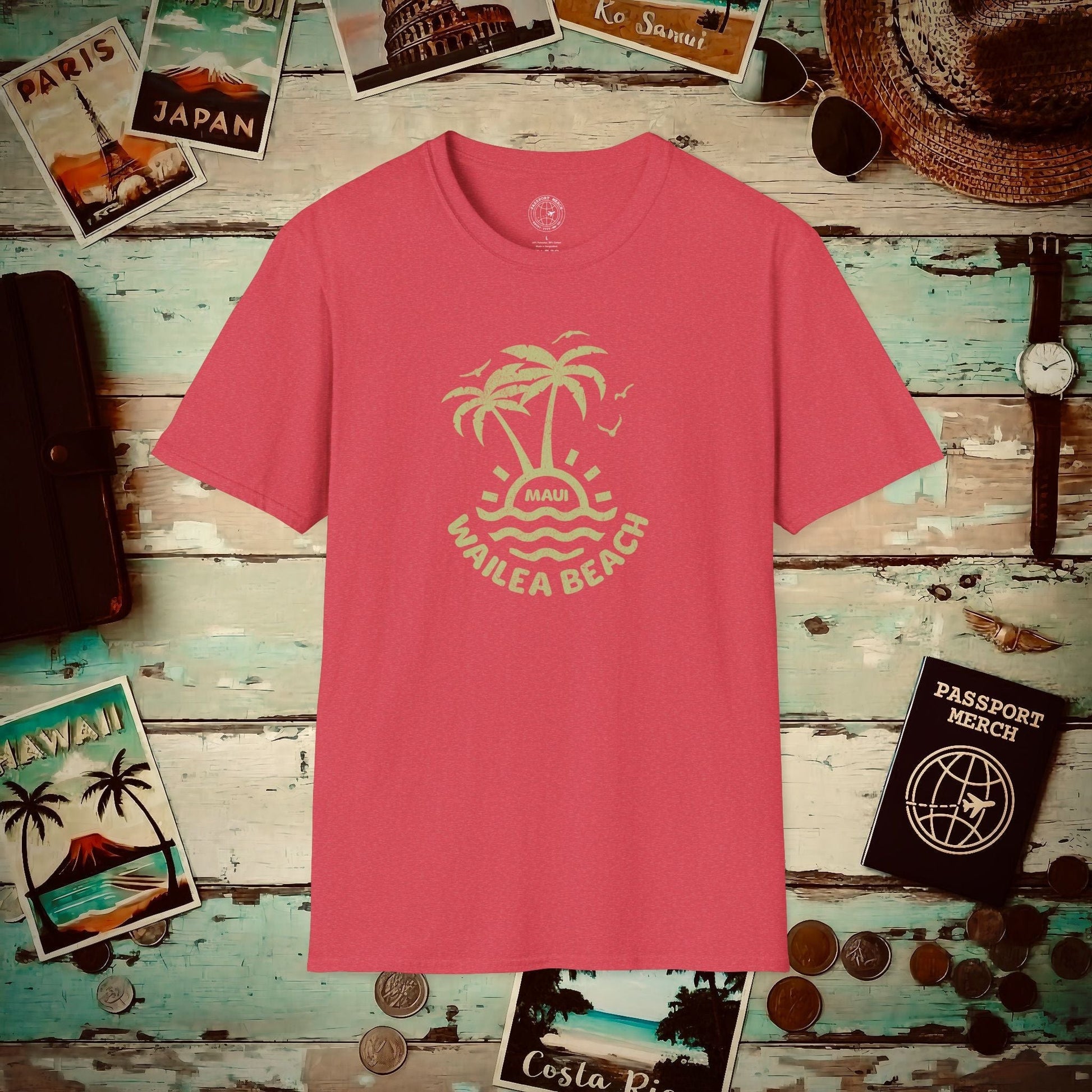 Wailea Beach, Maui Hawaii T-Shirt Heather Red / S