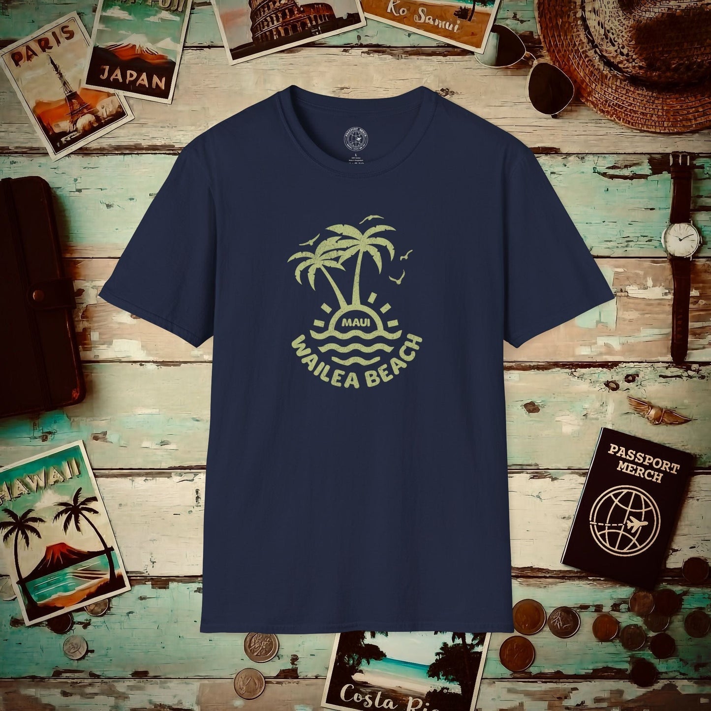 Wailea Beach, Maui Hawaii T-Shirt Navy / S