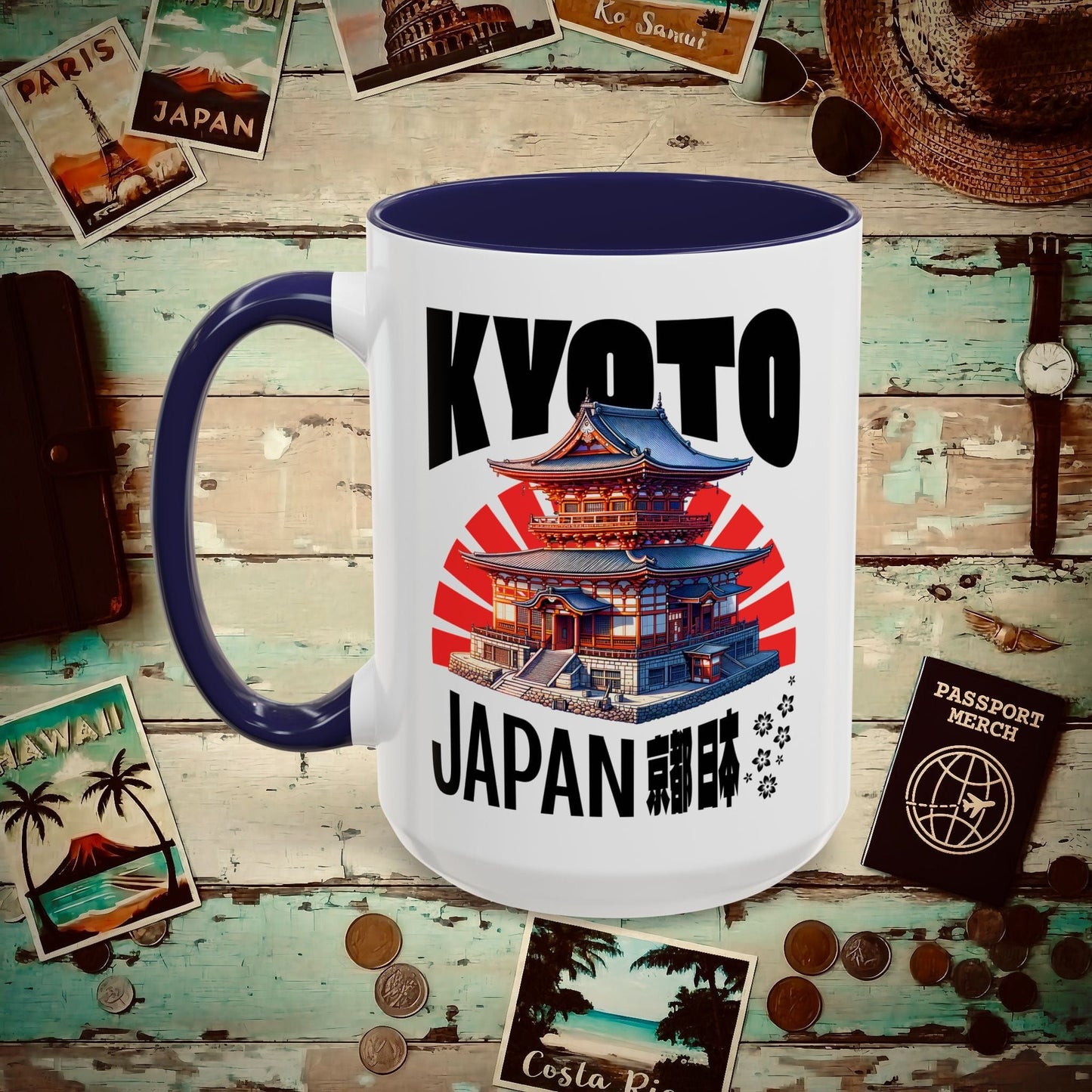 Wander Kyoto Japan Temple 15oz Mug Navy / 15oz