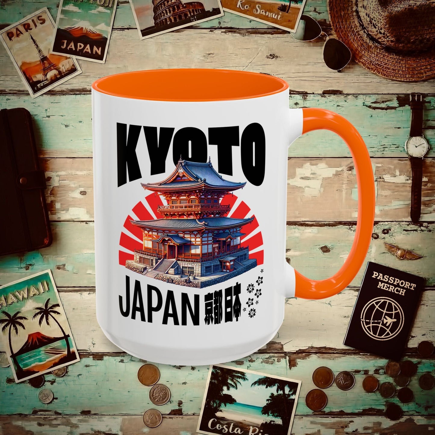 Wander Kyoto Japan Temple 15oz Mug Orange / 15oz