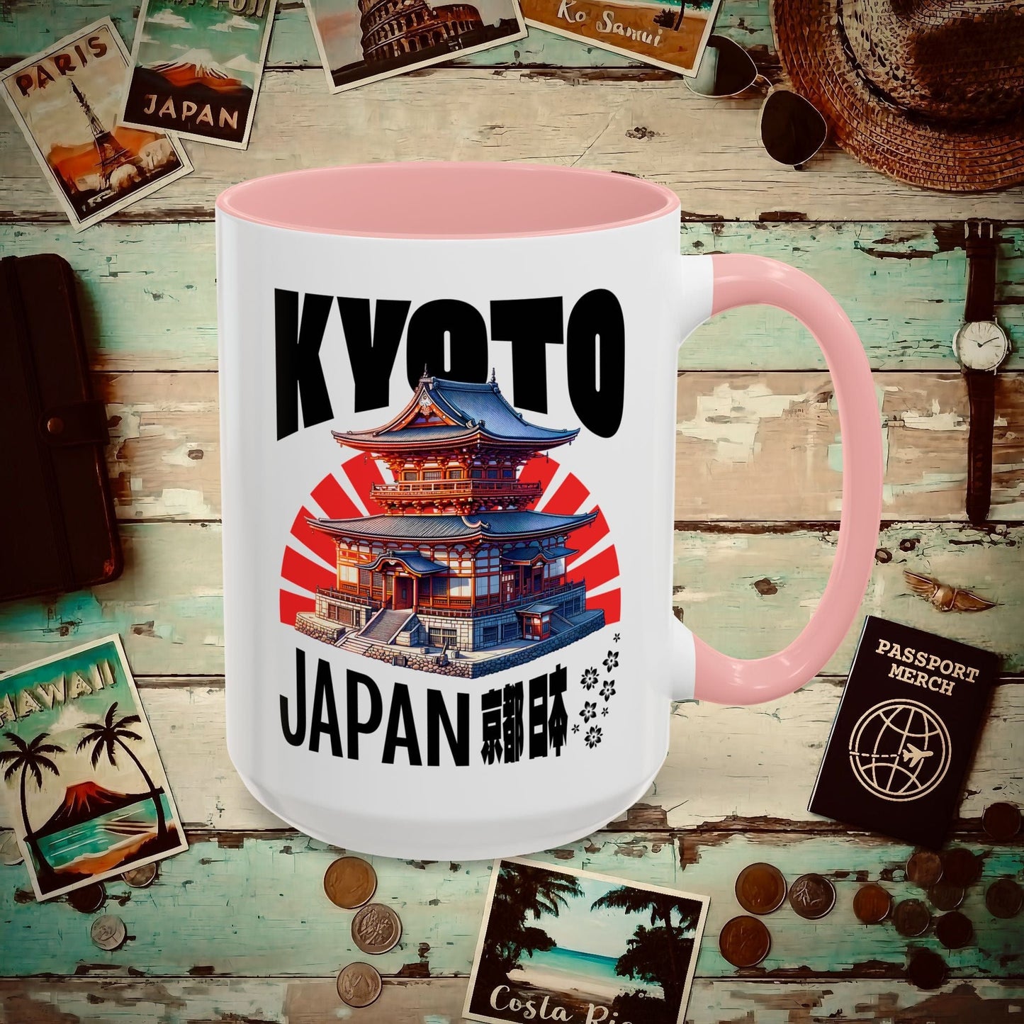 Wander Kyoto Japan Temple 15oz Mug Pink / 15oz