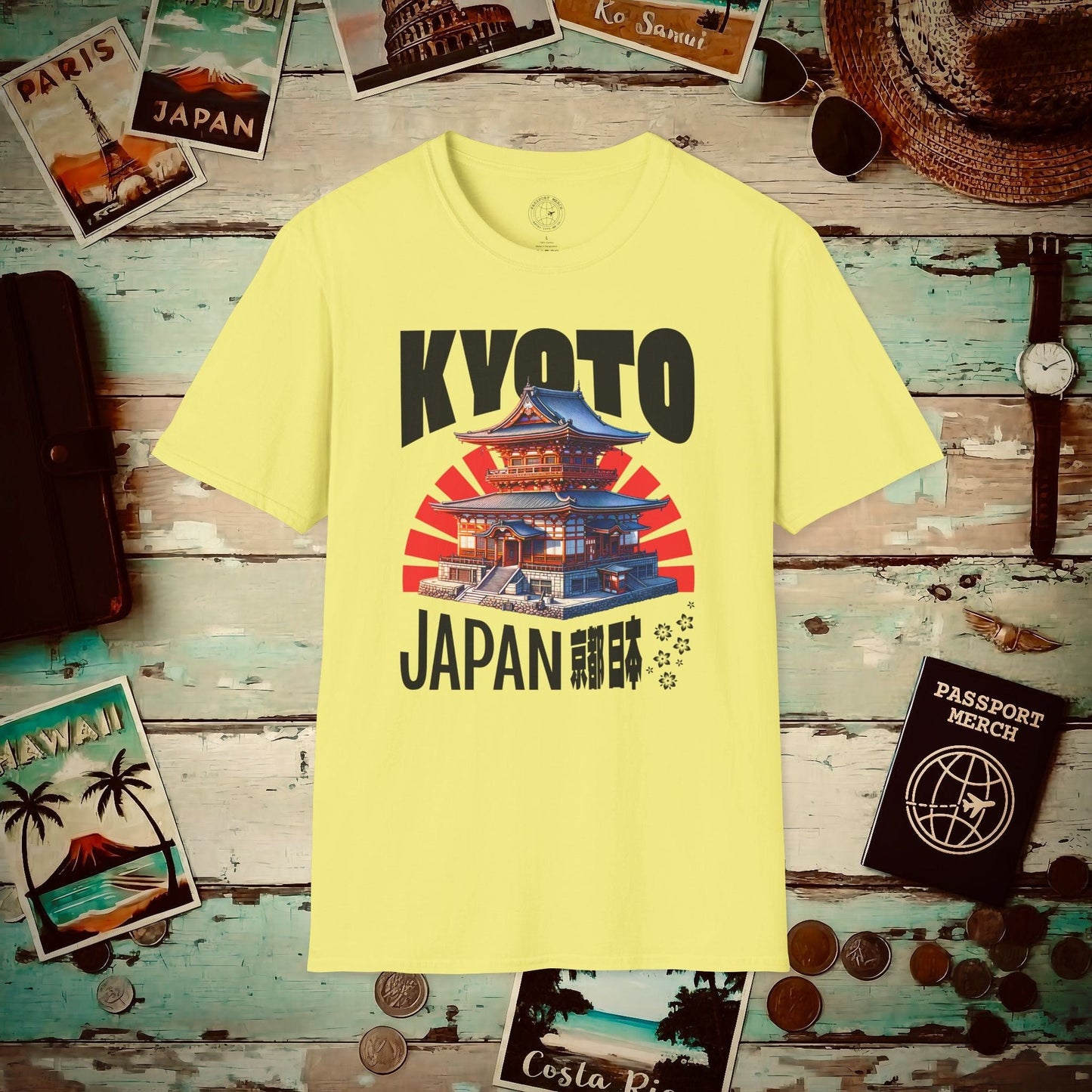 Wander Kyoto Japan Temple T-Shirt Cornsilk / S