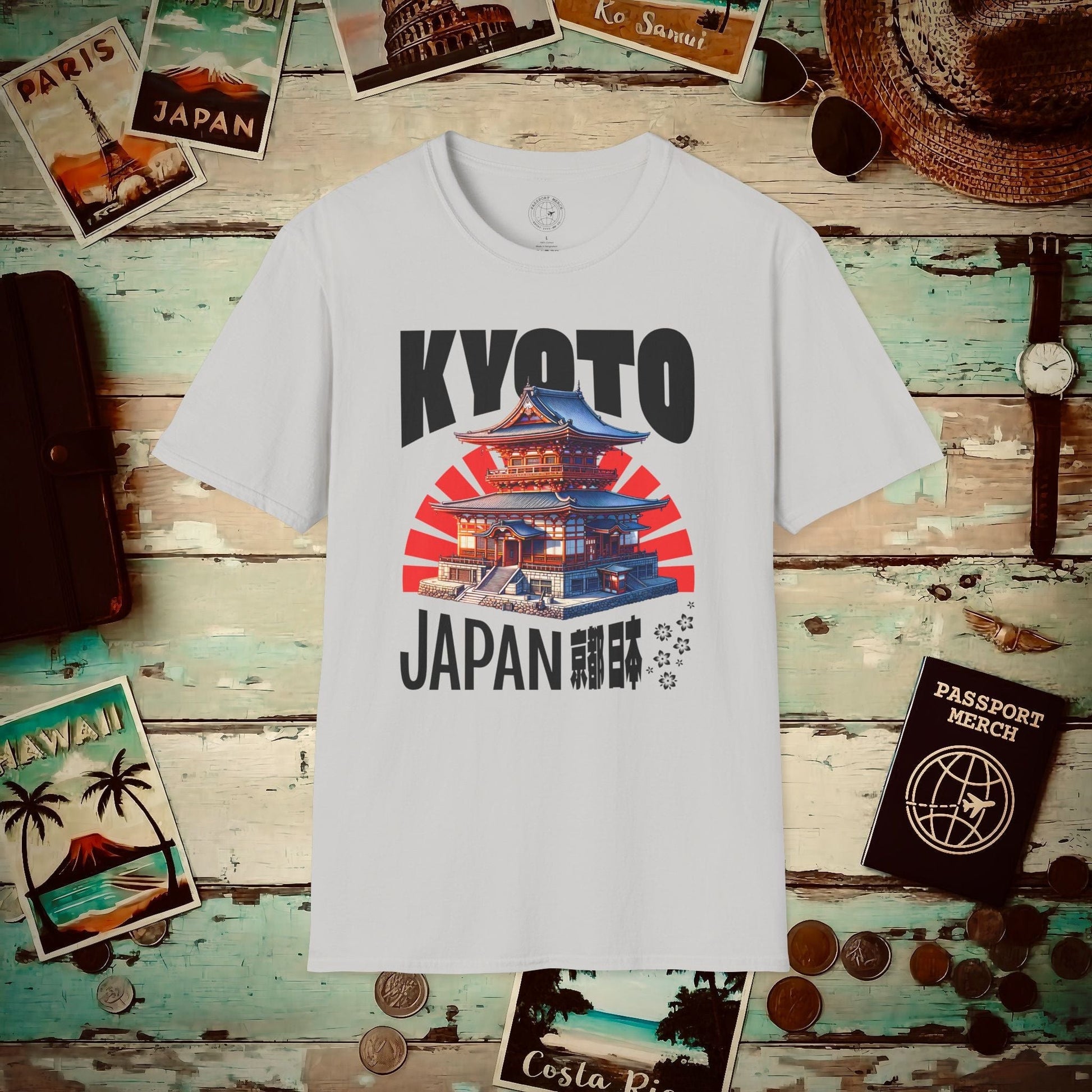 Wander Kyoto Japan Temple T-Shirt Ice Grey / S