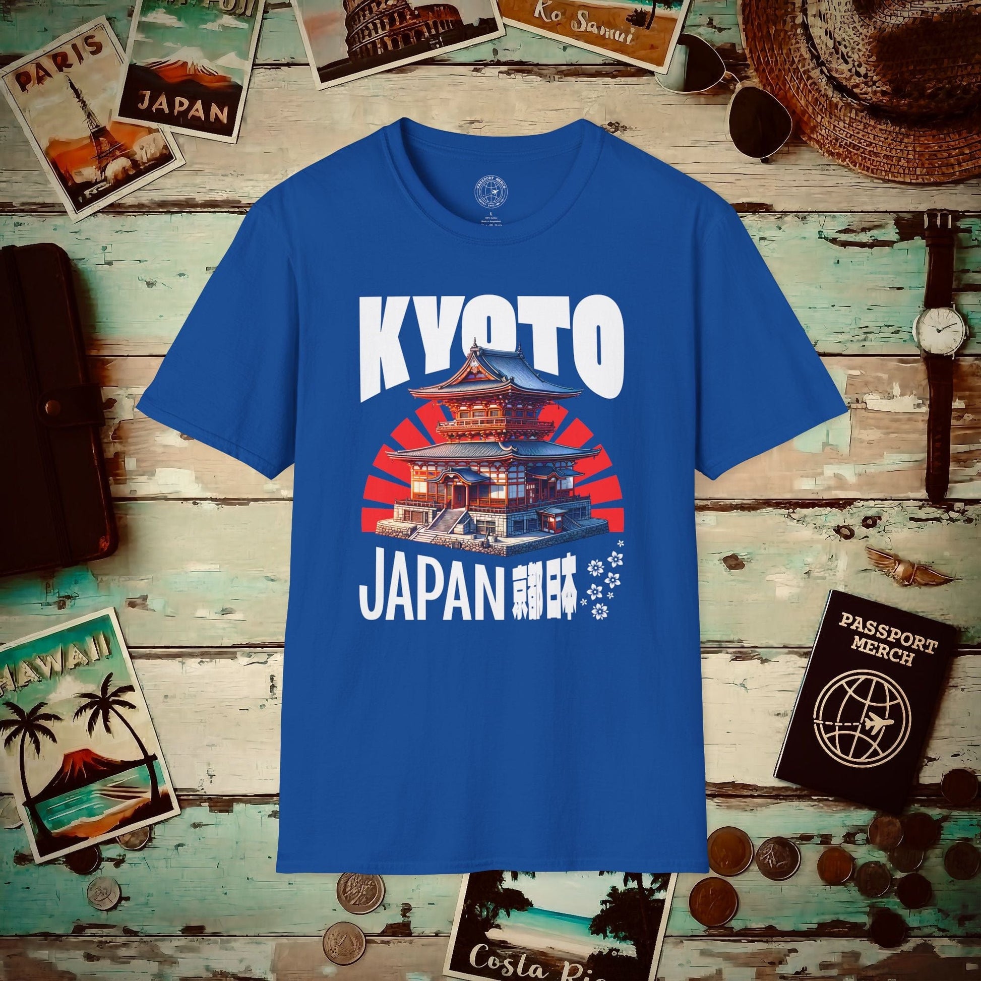 Wander Kyoto Japan Temple T-Shirt Royal / S