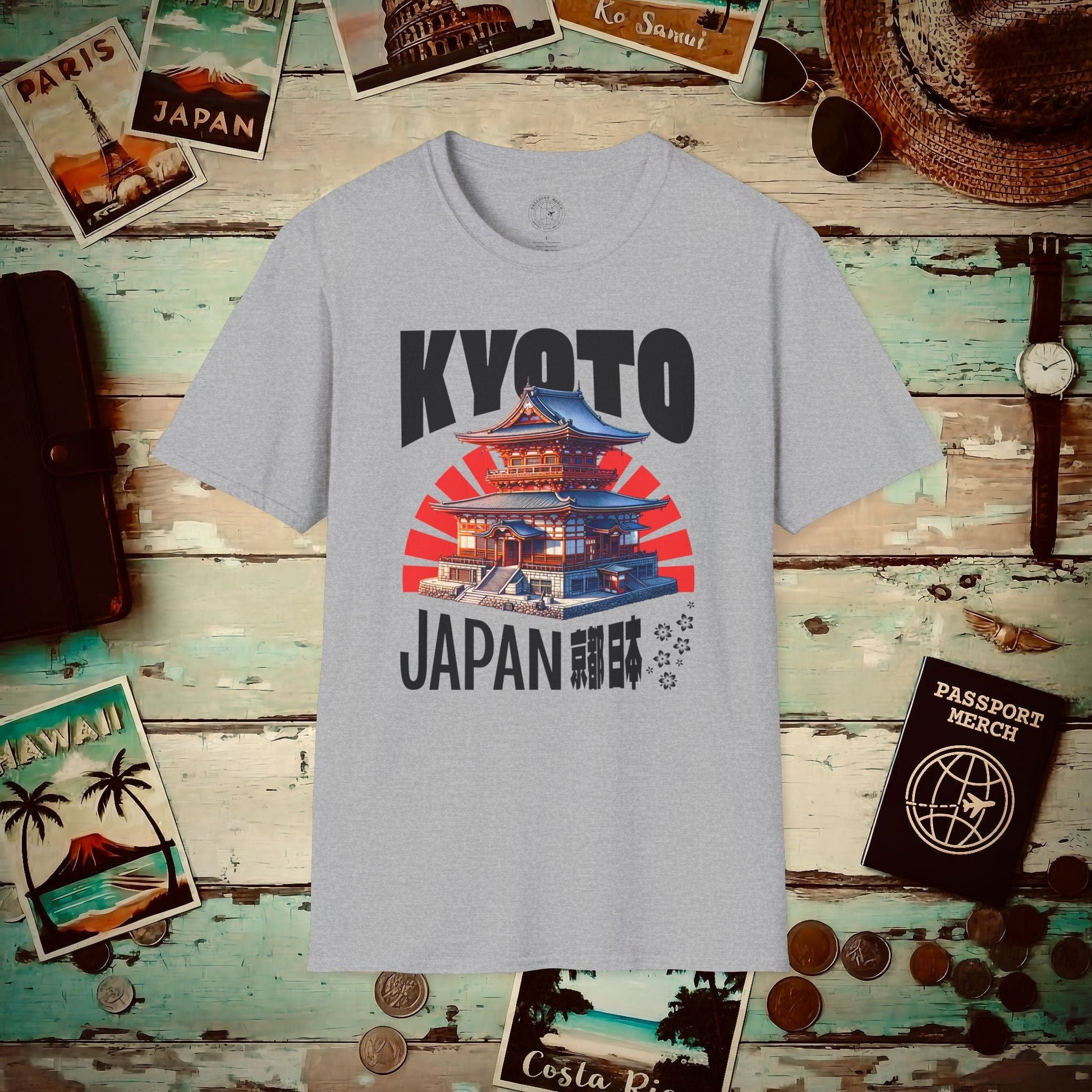 Wander Kyoto Japan Temple T-Shirt Sport Grey / S
