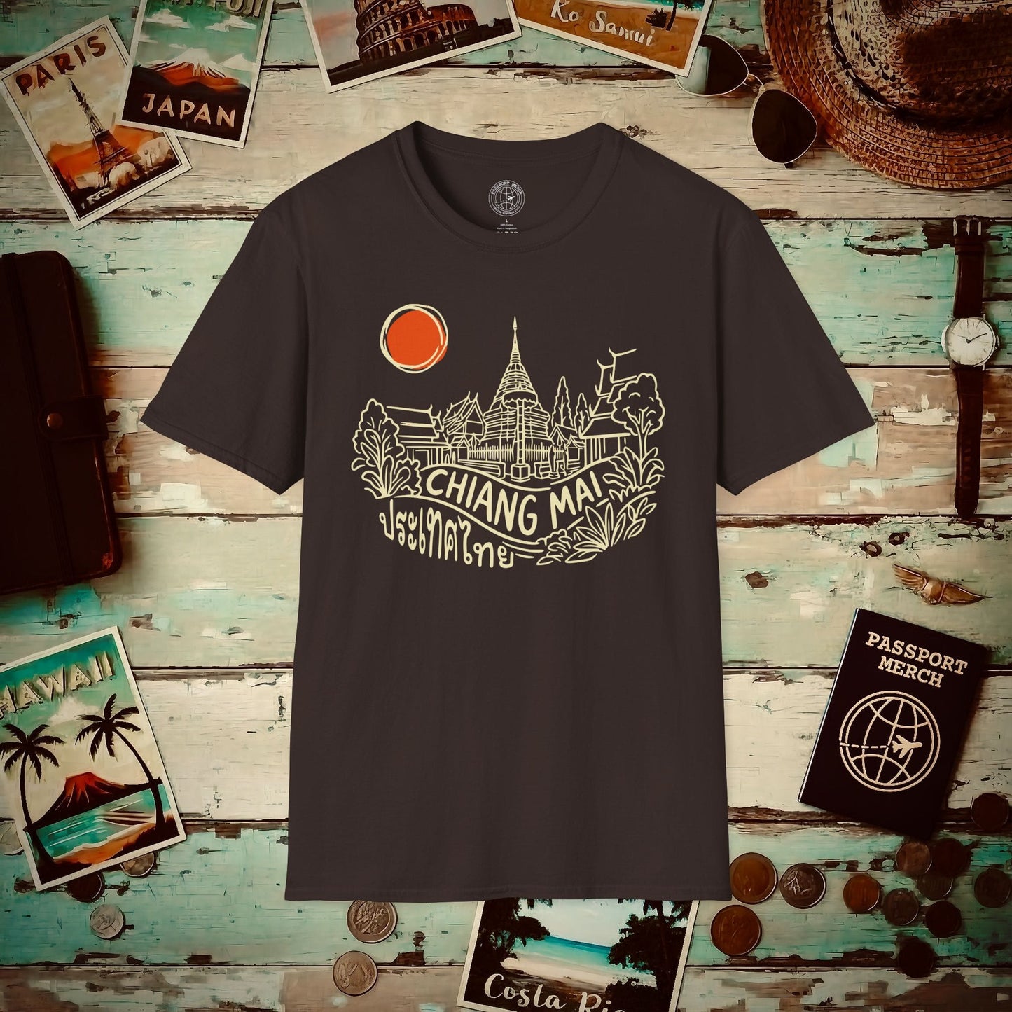 Wat Phra That Doi Suthep Sunrise, Chiang Mai, Thailand T-Shirt Dark Chocolate / S
