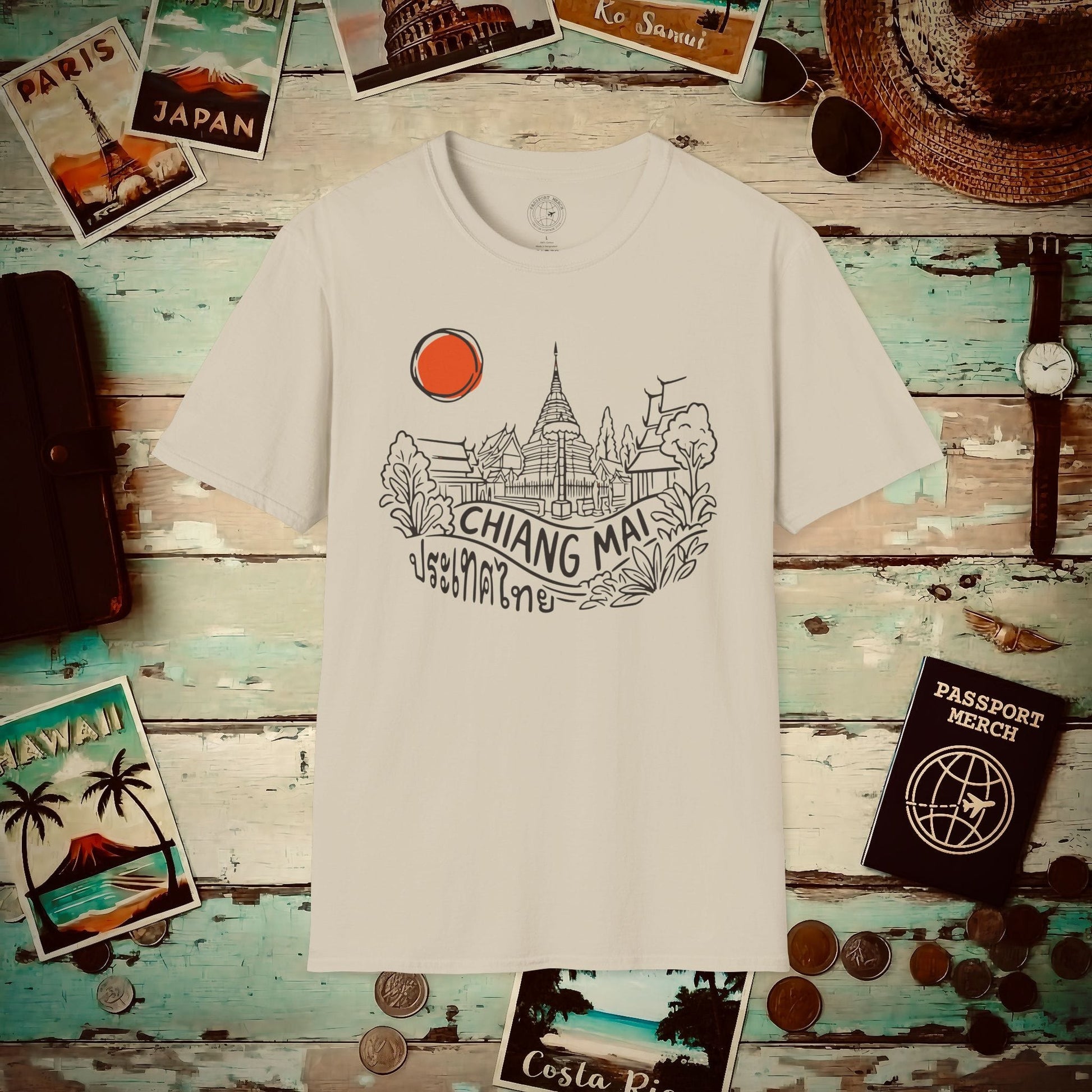 Wat Phra That Doi Suthep Sunrise, Chiang Mai, Thailand T-Shirt Sand / S