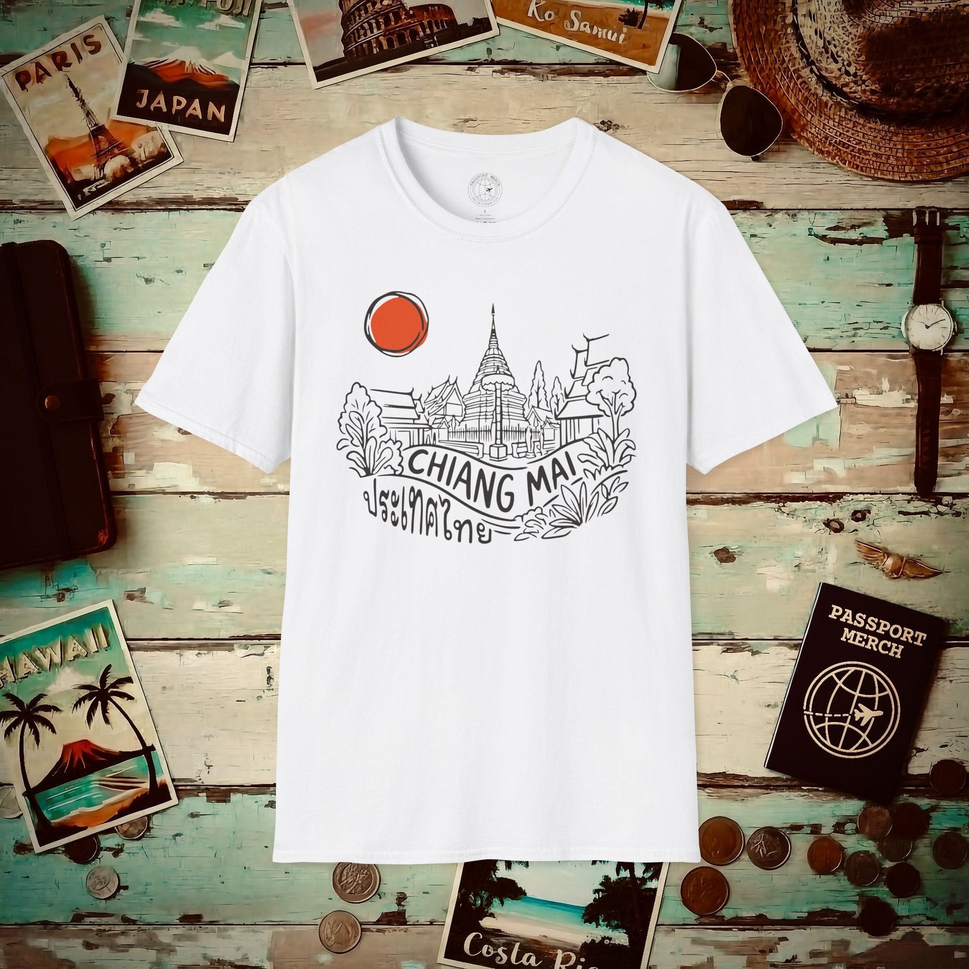 Wat Phra That Doi Suthep Sunrise, Chiang Mai, Thailand T-Shirt White / S