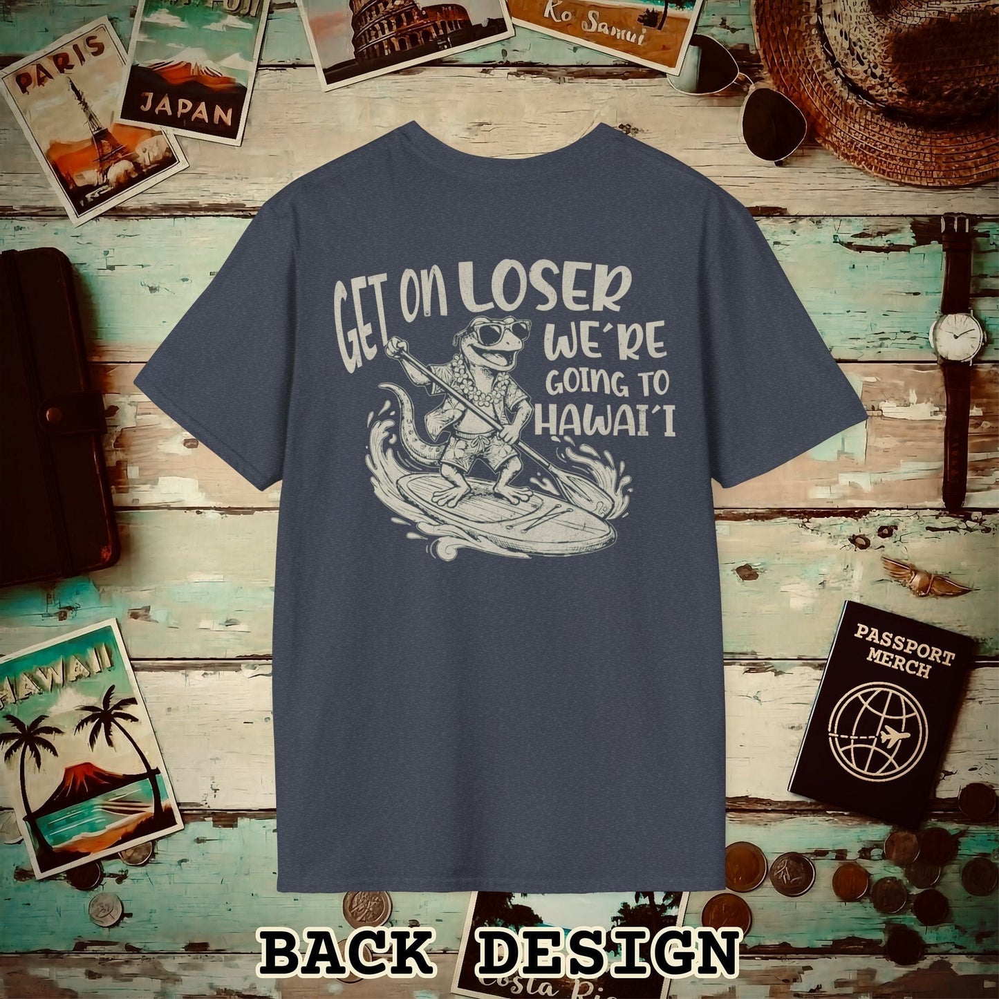 We're going to Hawaii Back Print T-Shirt Heather Navy / S