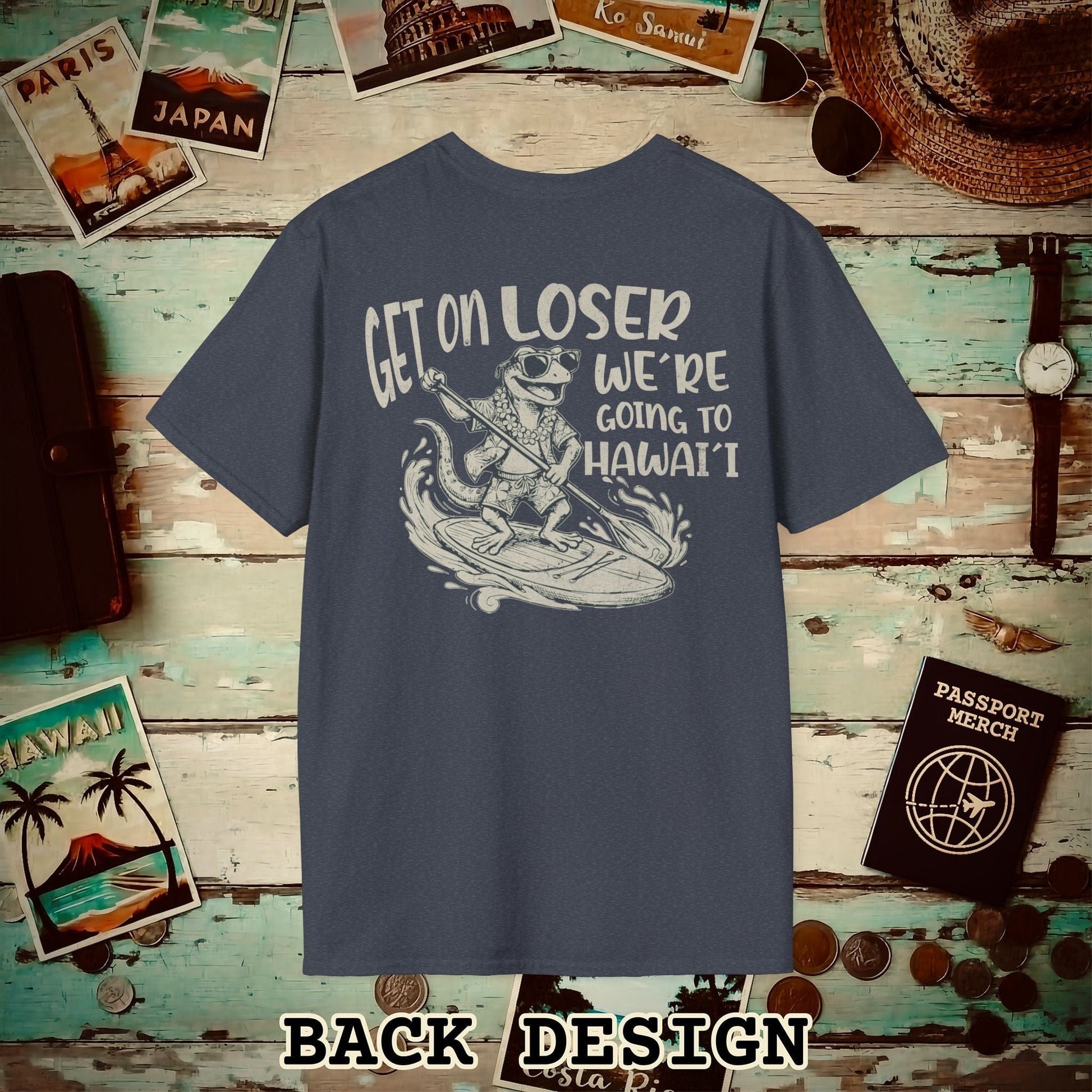 We're going to Hawaii Back Print T-Shirt Heather Navy / S