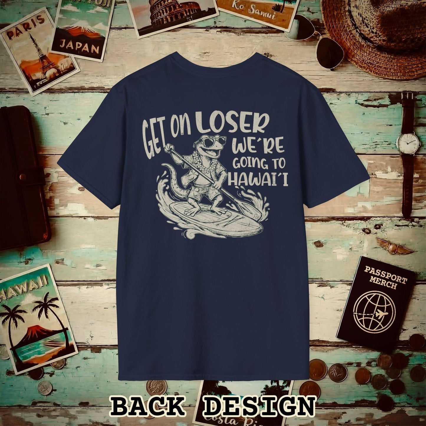 We're going to Hawaii Back Print T-Shirt Navy / S