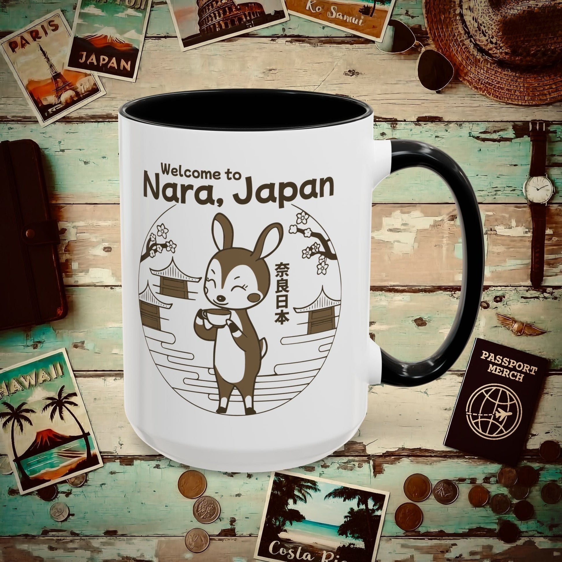 Welcome to Nara, Japan 15oz Mug Black / 15oz
