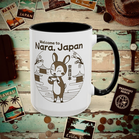 Welcome to Nara, Japan 15oz Mug Black / 15oz
