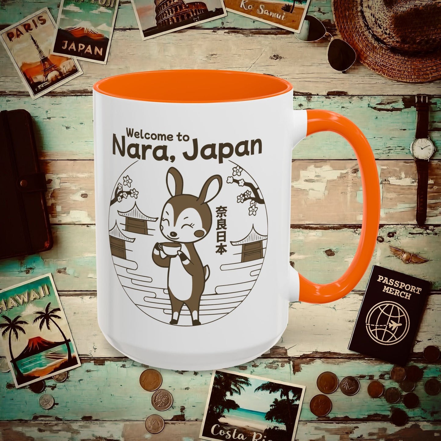 Welcome to Nara, Japan 15oz Mug Orange / 15oz