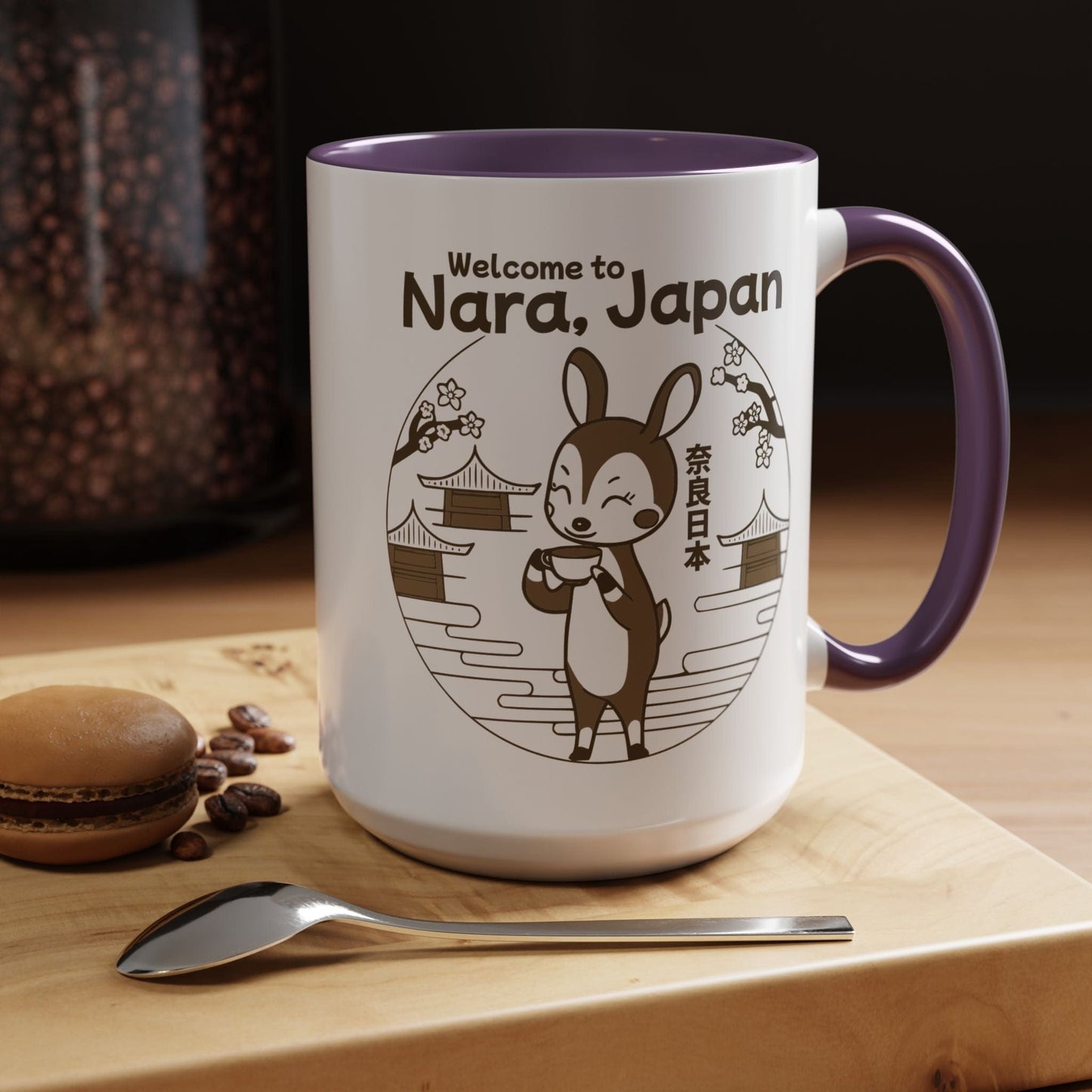 Welcome to Nara, Japan 15oz Mug Purple / 15oz