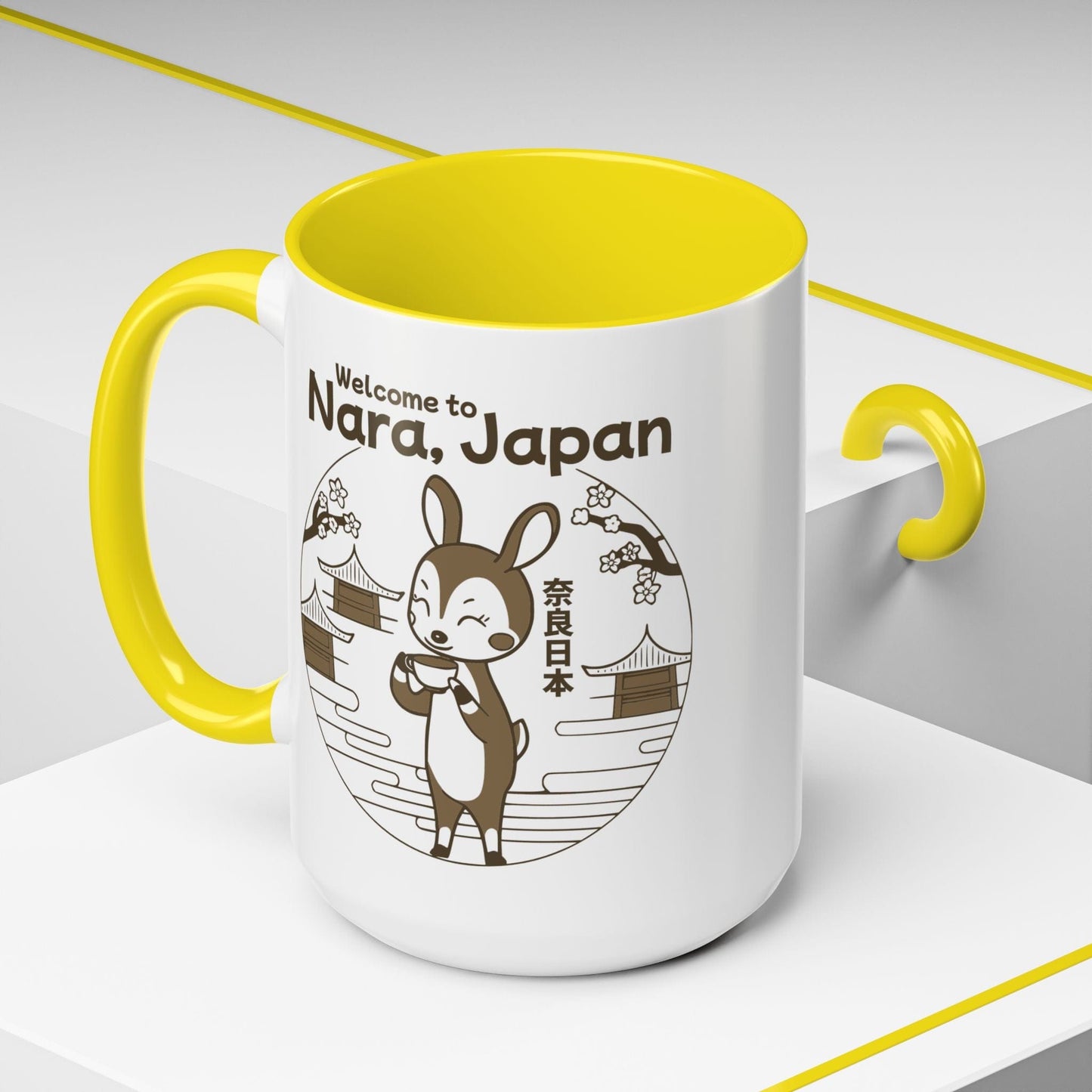 Welcome to Nara, Japan 15oz Mug Yellow / 15oz