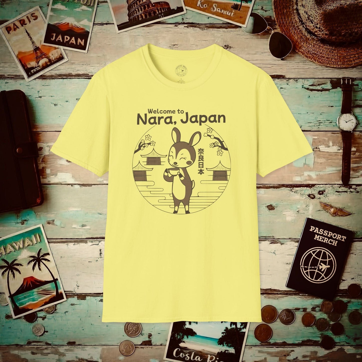 Welcome to Nara, Japan T-Shirt Cornsilk / S