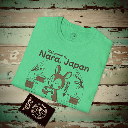 Welcome to Nara, Japan T-Shirt Heather Irish Green / S