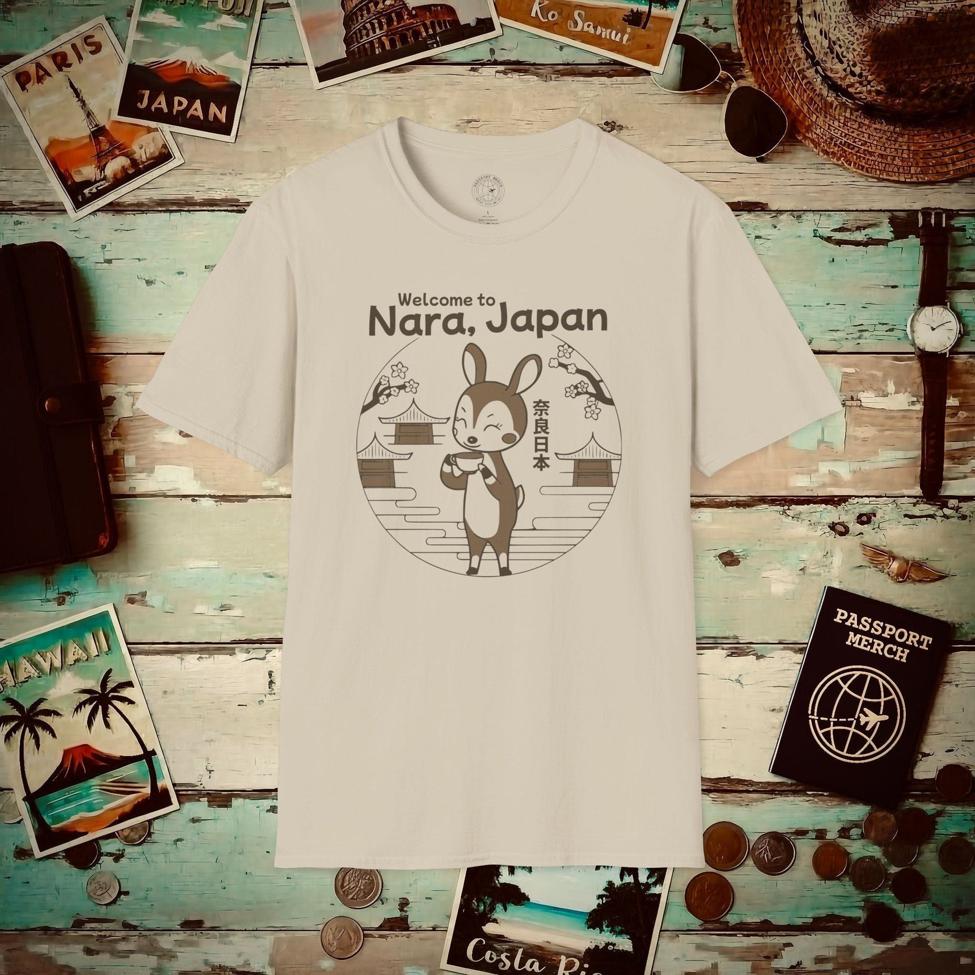 Welcome to Nara, Japan T-Shirt Sand / S