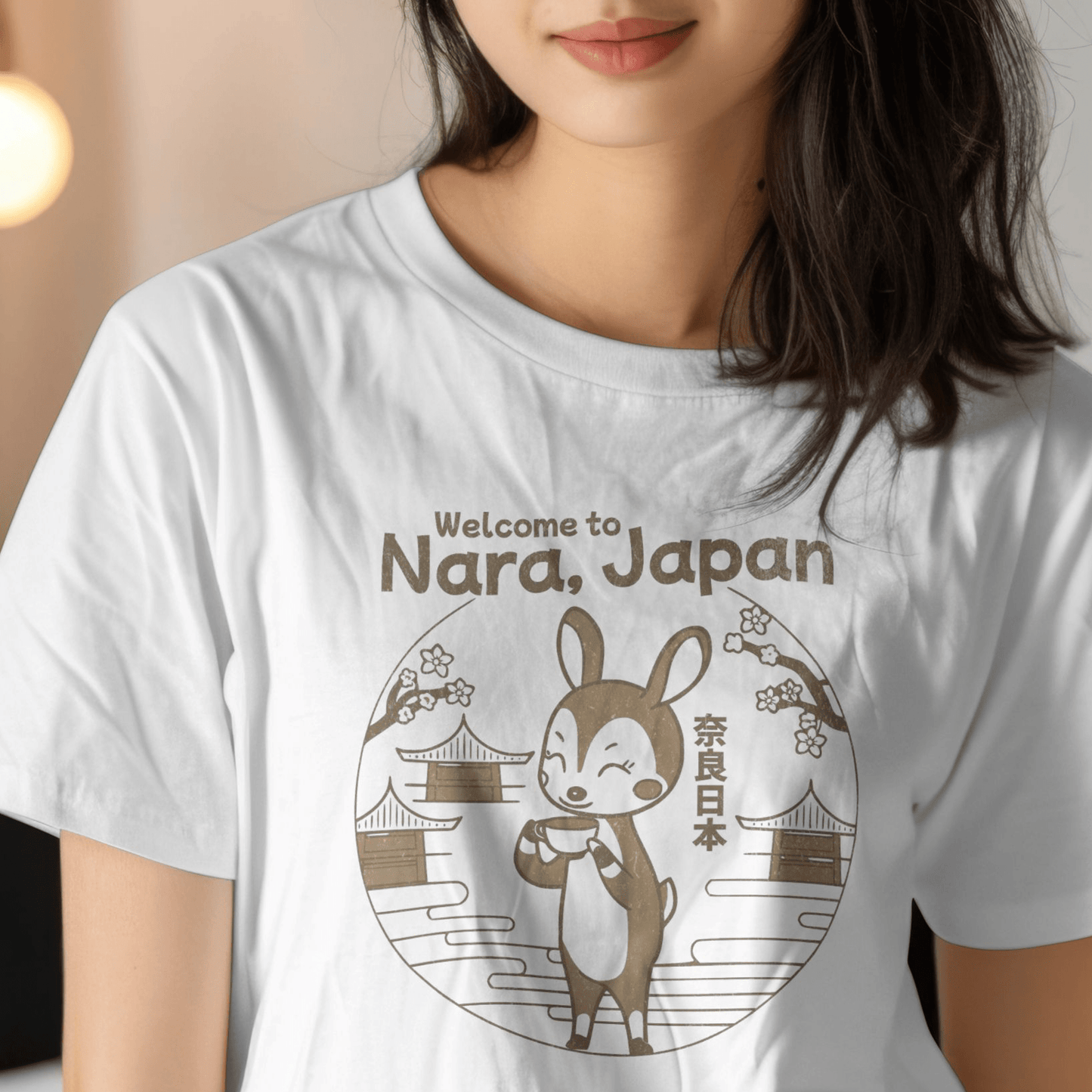 Welcome to Nara, Japan T-Shirt White / S