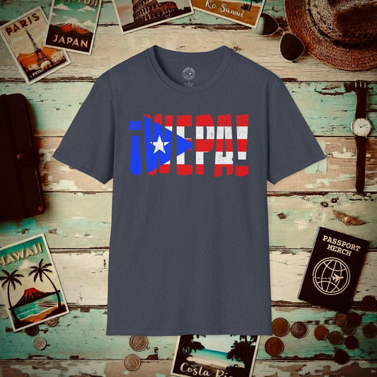 Wepa Puerto Rico Letter Flag T-Shirt Heather Navy / S