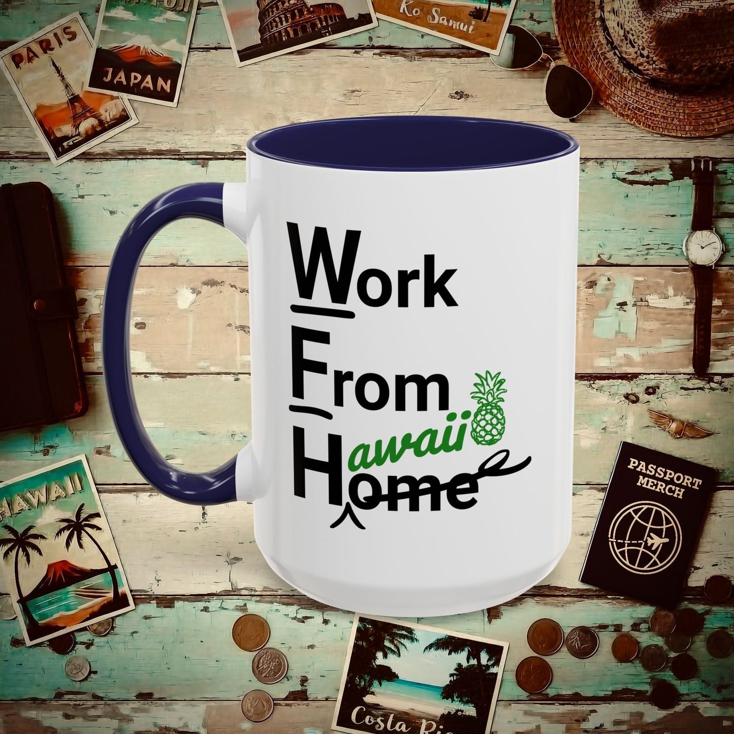 WFH, Work From Hawaii 15oz Mug Navy / 15oz