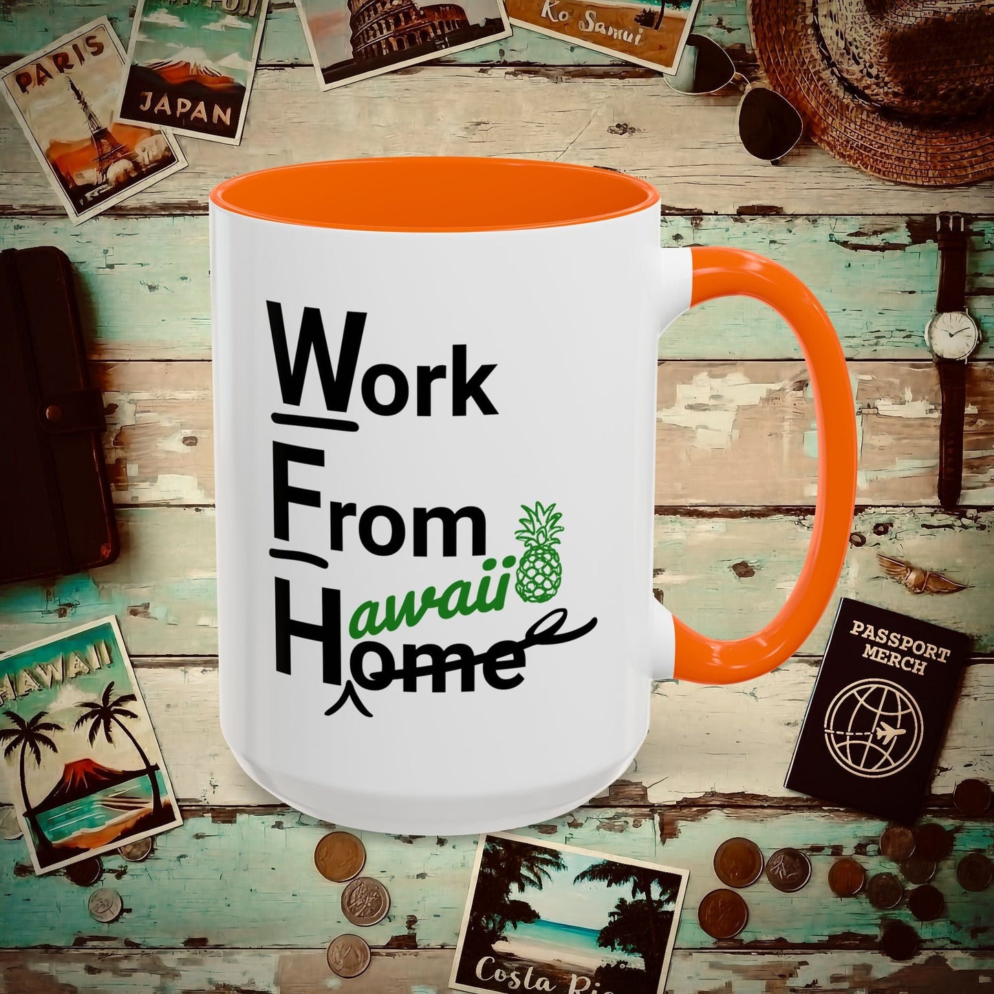 WFH, Work From Hawaii 15oz Mug Orange / 15oz