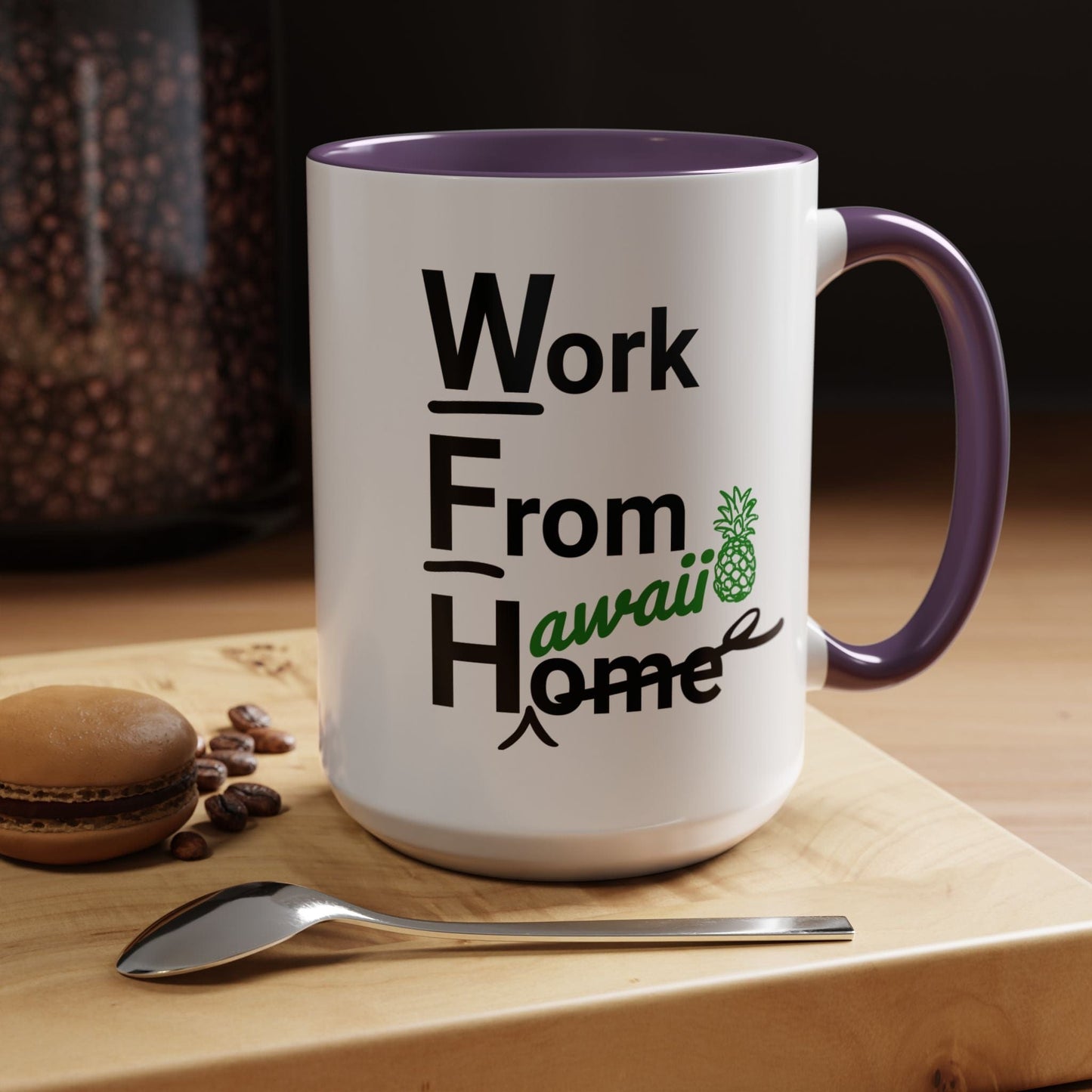 WFH, Work From Hawaii 15oz Mug Purple / 15oz