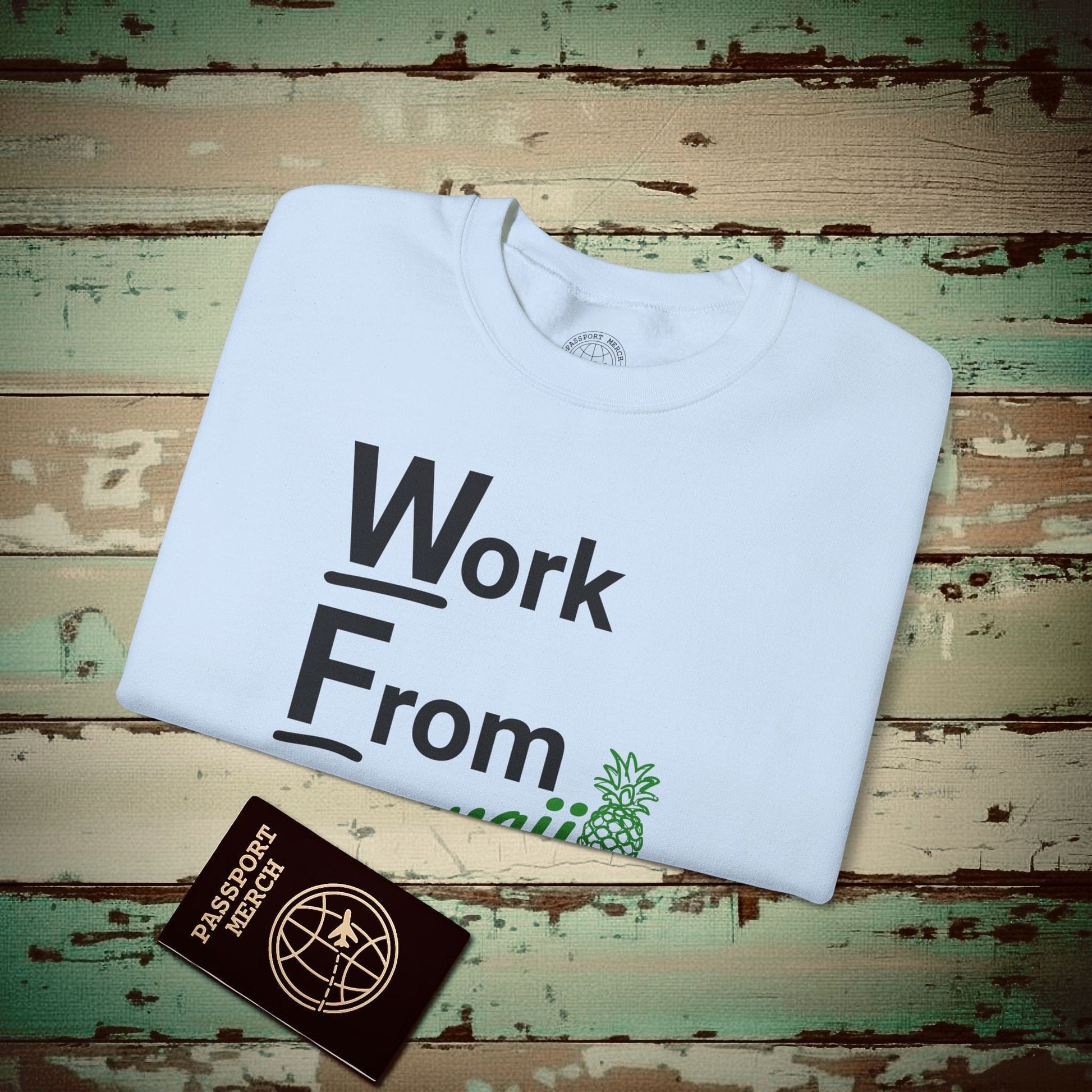 WFH, Work From Hawaii Crewneck Light Blue / S